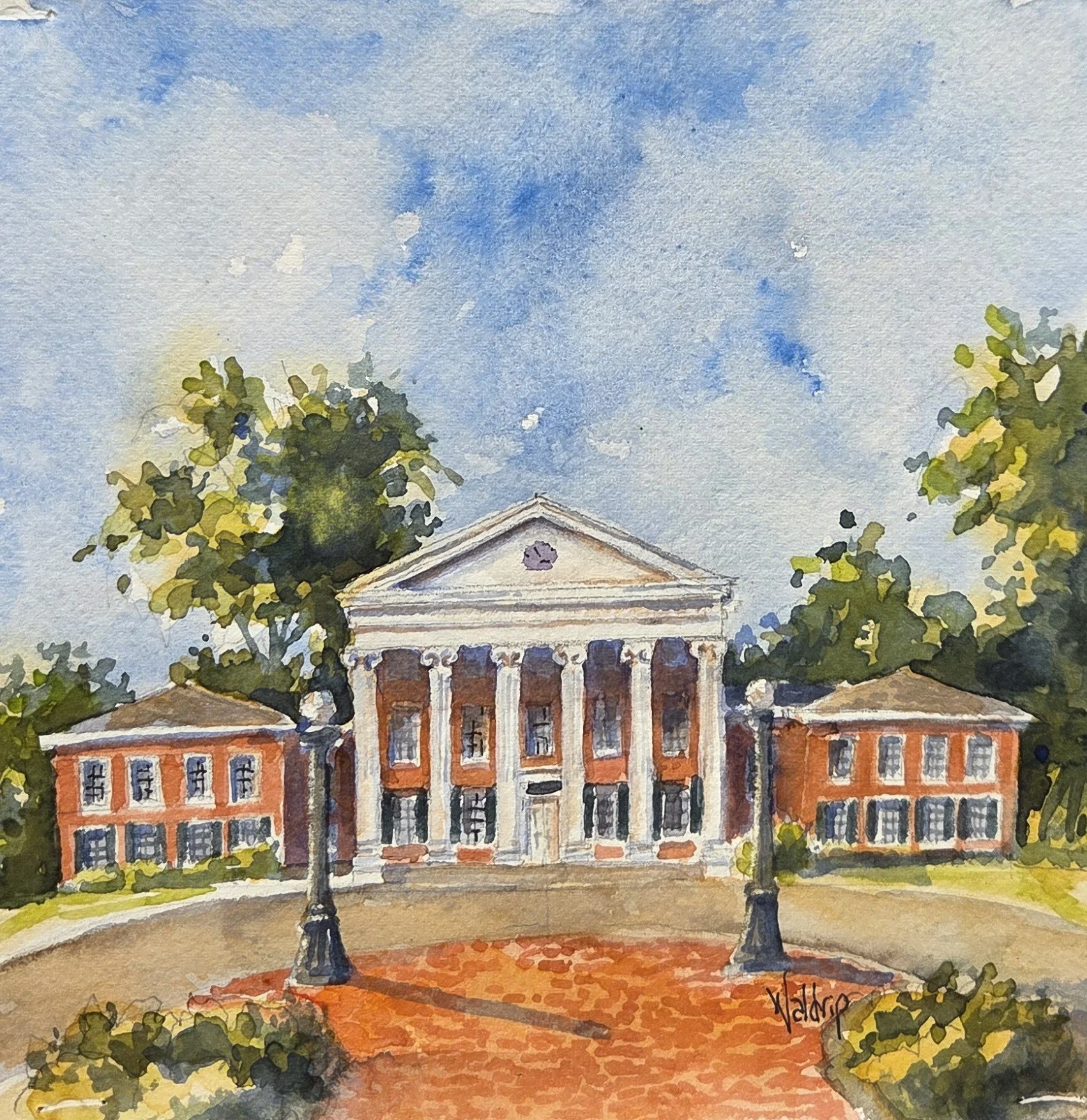 DW484- Lyceum- Ole Miss, 7.5x7.5, watercolor