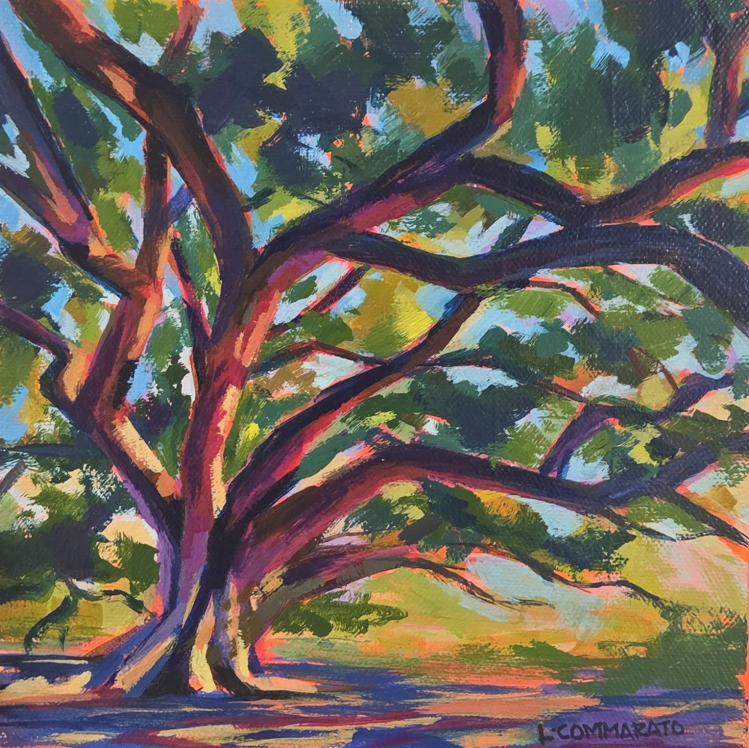 LC044- Old Friend, 8x8, acrylic on canvas