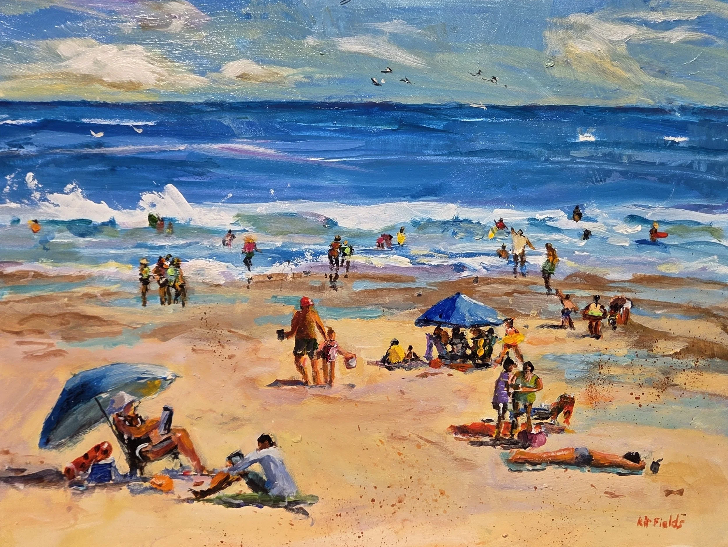 KF838- Toes in the Sand, 16x12, oil on board