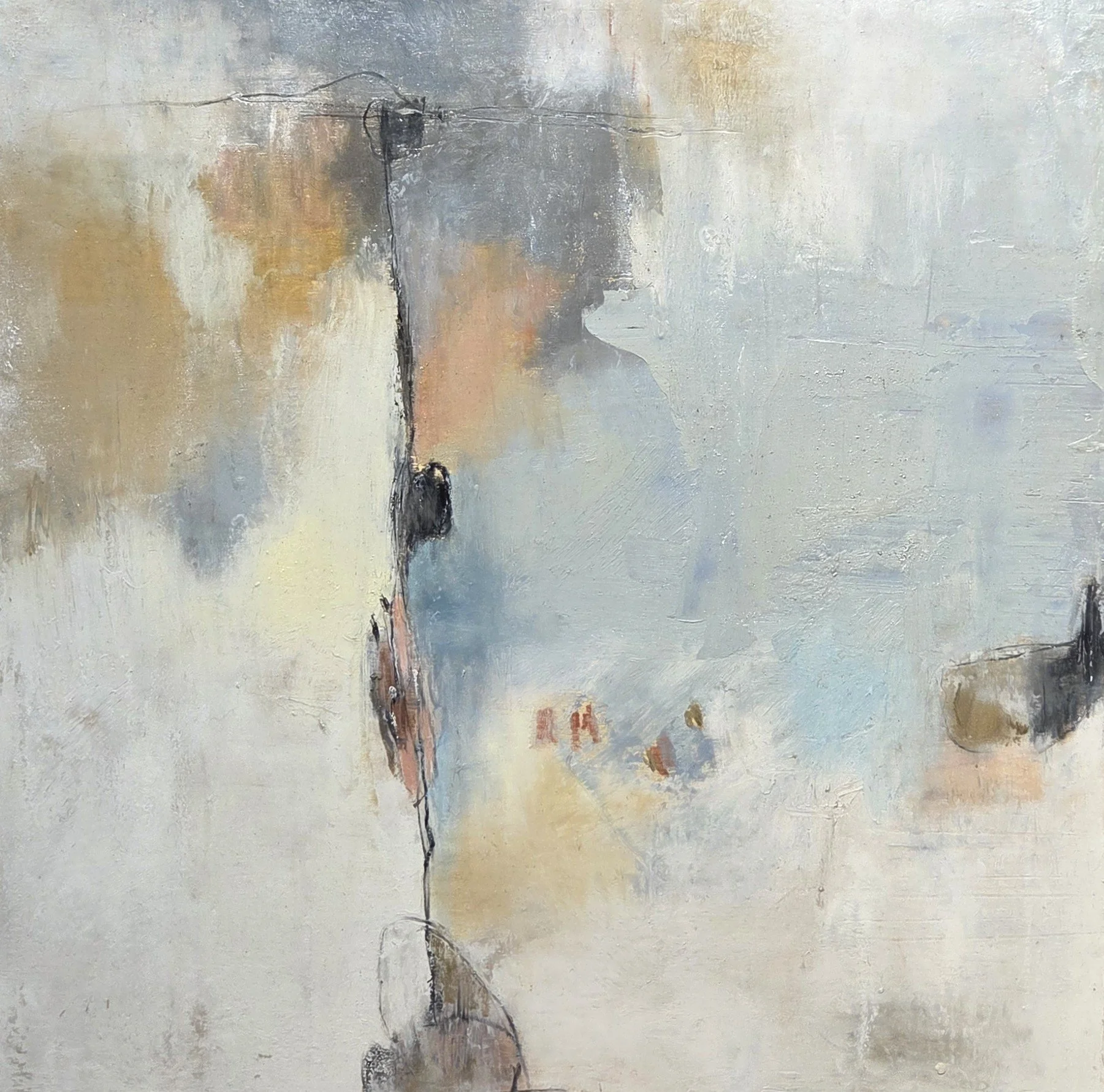 LSP026- Abstract Inscribed I, 16x16, mixed media