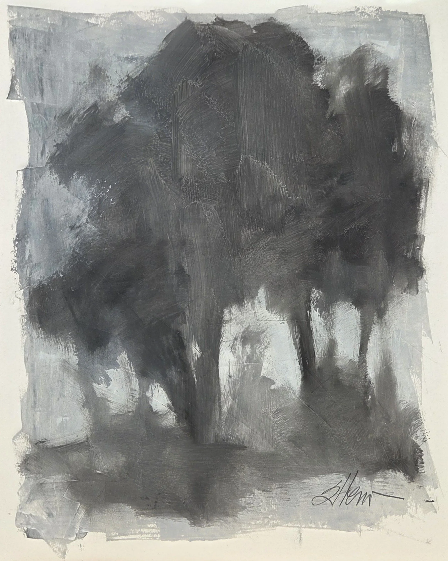 JE856- Shadow Landscape III, 14x17, oil on paper