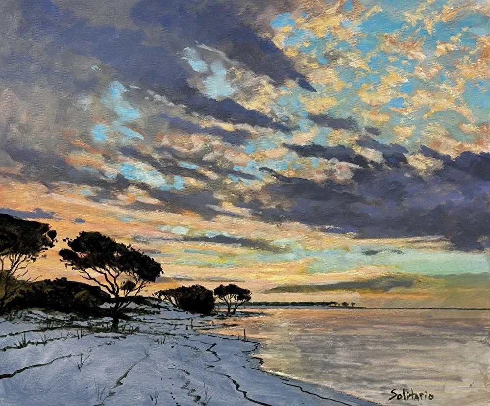 BS263- Coral Sky Over Horn, 24x20, oil on canvas