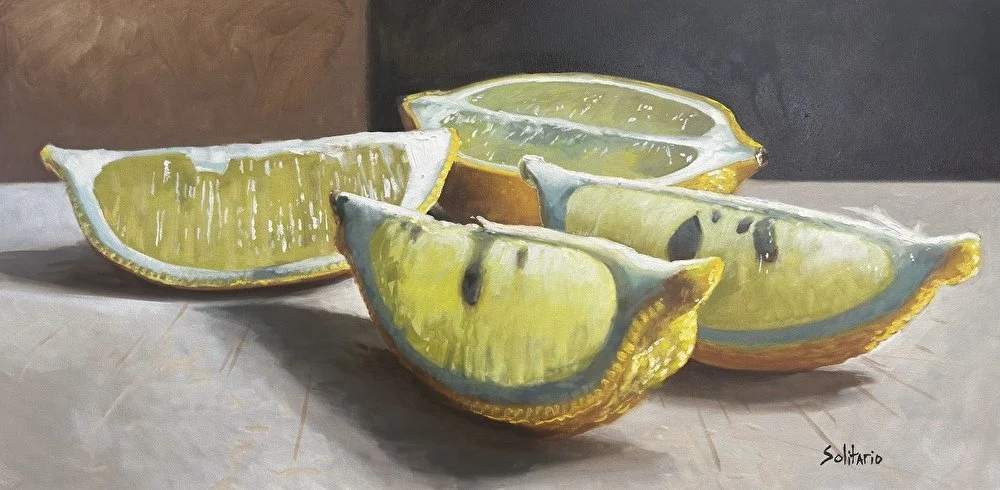BS260- Lemon Wedges, 48x24, oil on canvas