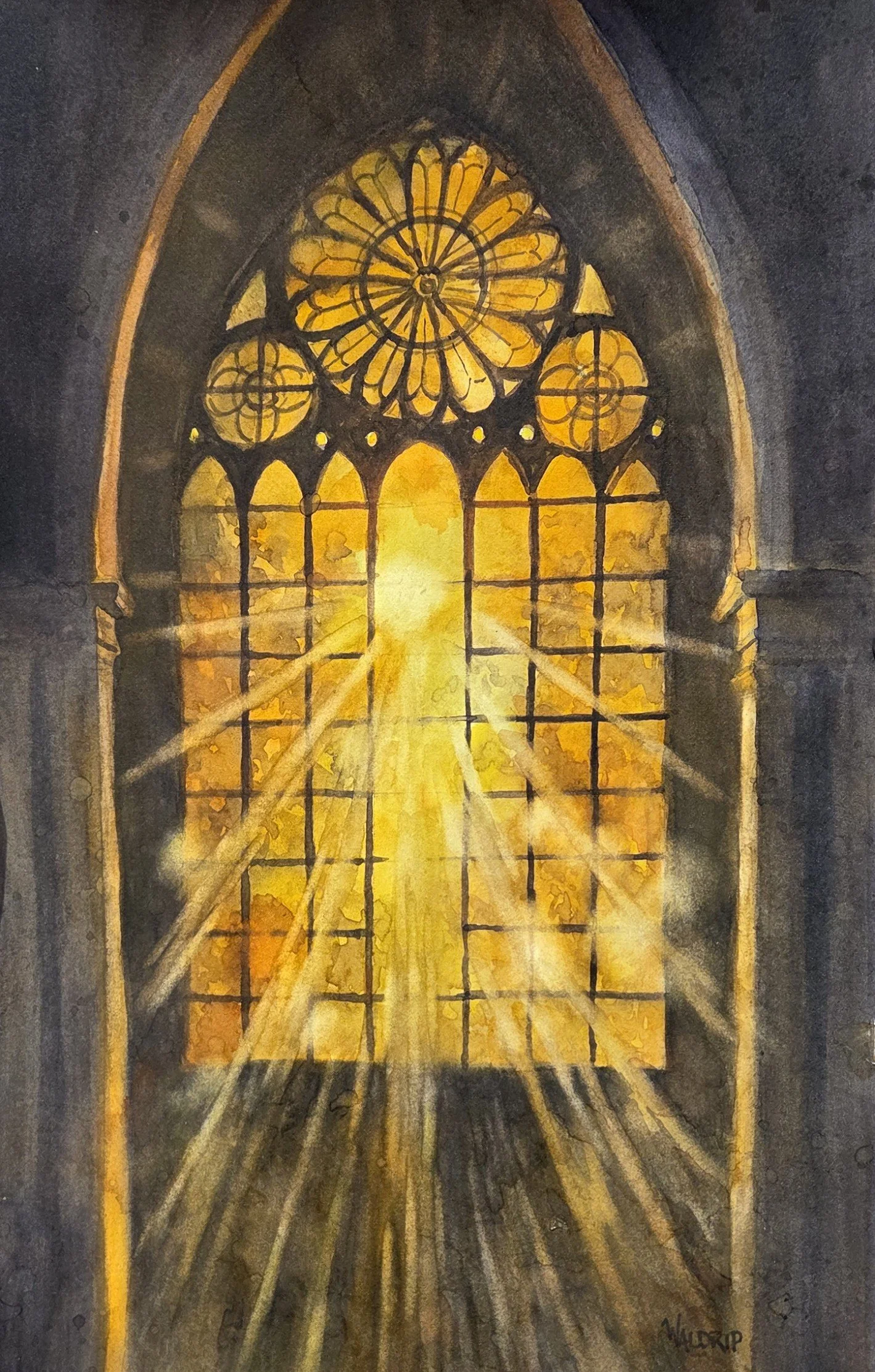 DW462- The Light Left Behind, 9.5x15, watercolor