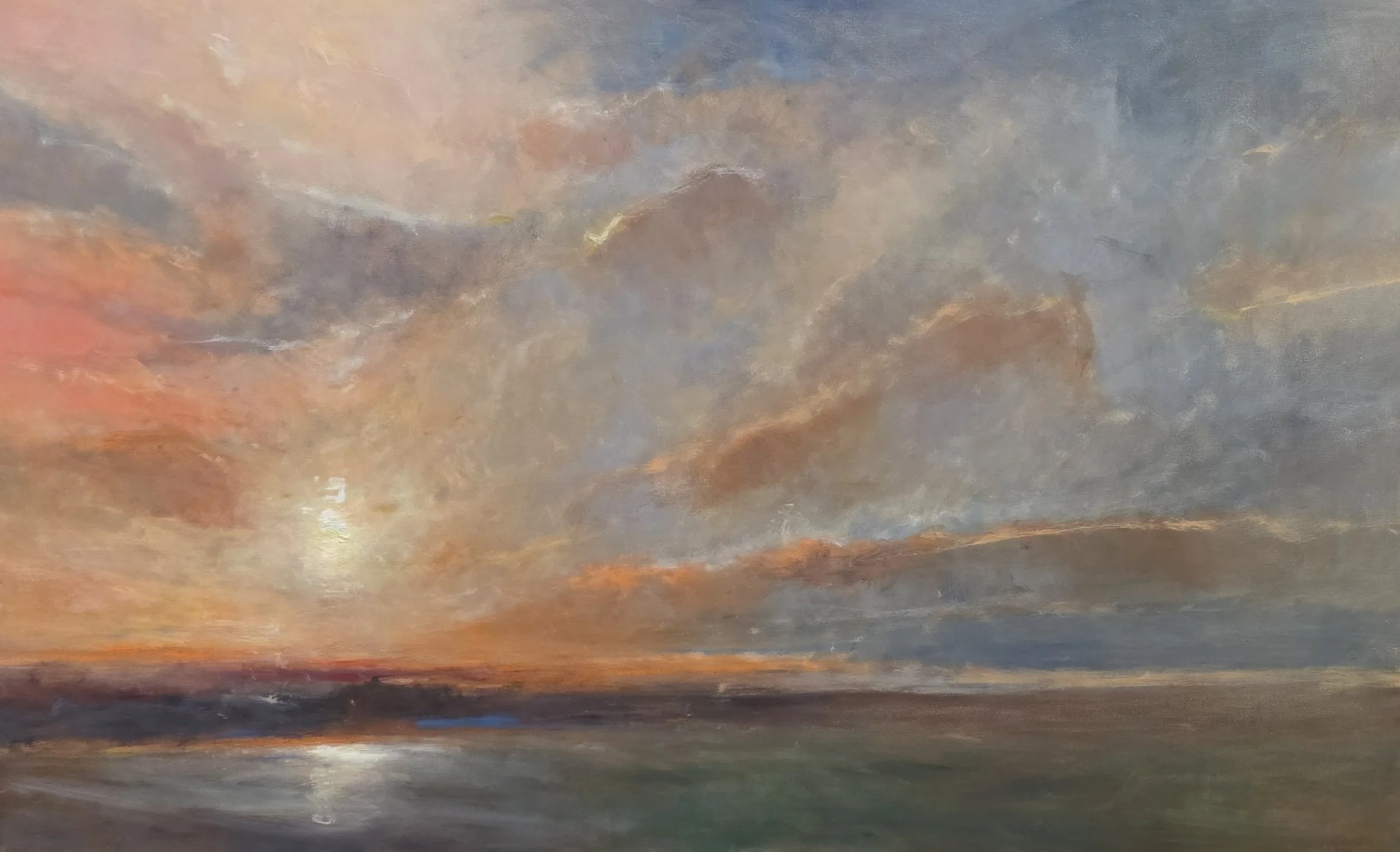 GG642- Orange Crimson, 60x36, oil on canvas