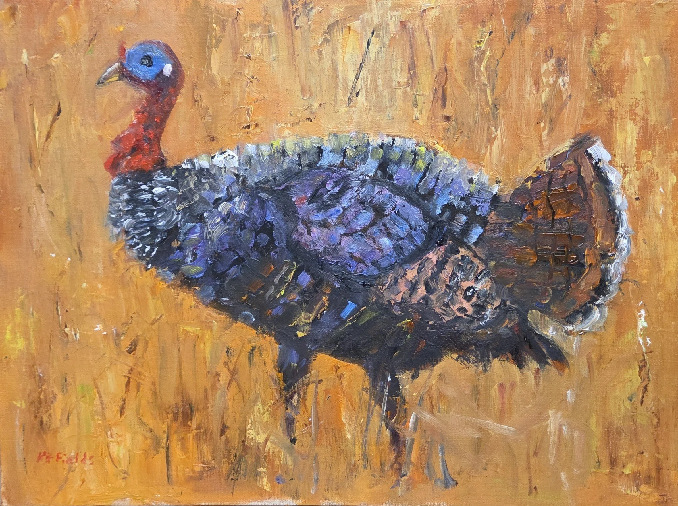 KF842- Gobble Who? Gobble You!, 16x12, oil on board