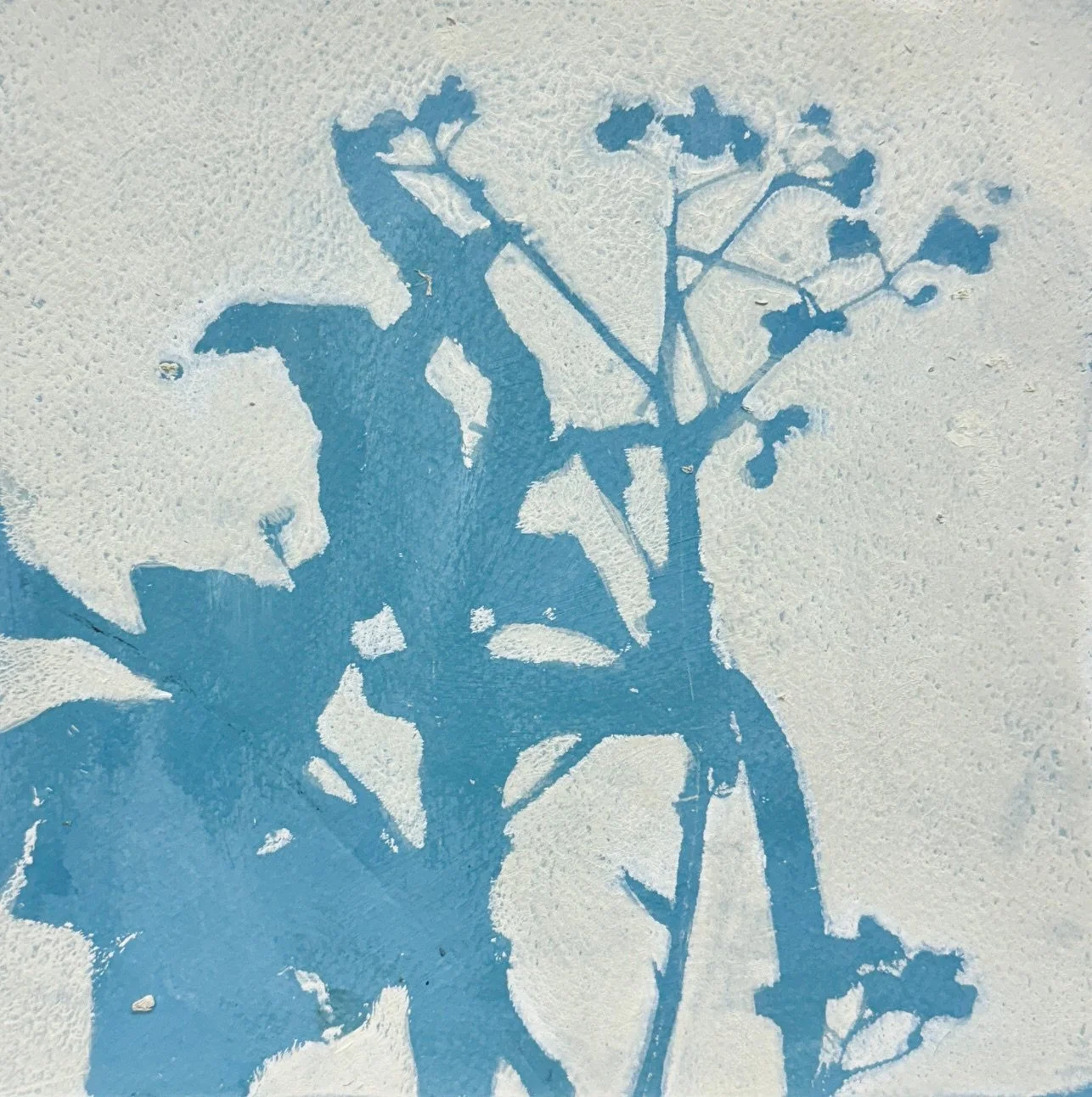 DS215- Blue Blooms I, 8x8, acrylic on paper