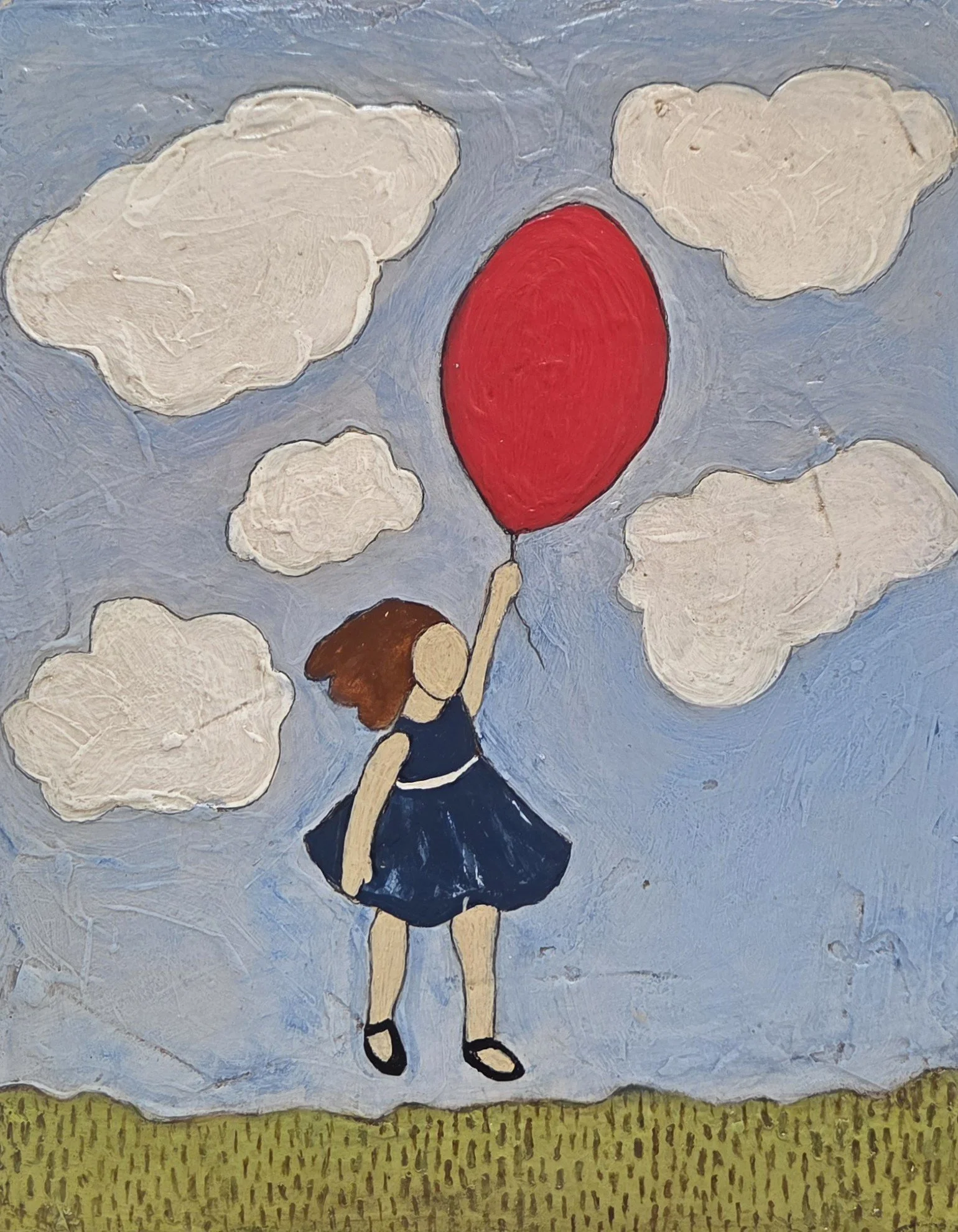 MA483- I Will Learn to Love the Skies I'm Under LET IT GO, Let It Go, Let It Go..., 8x10, mixed media