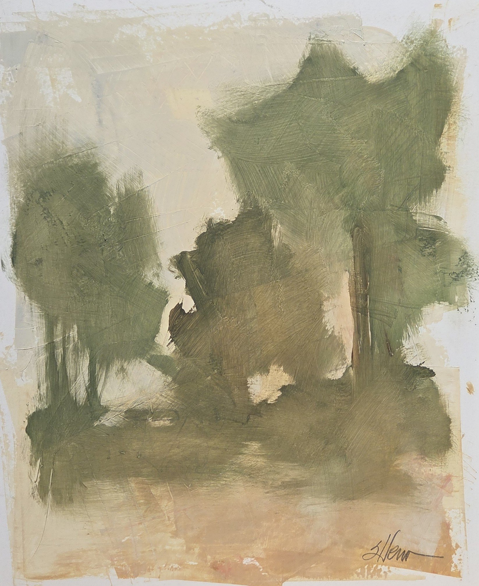 JE837- Forgotten Forest III, 14x17, oil on paper