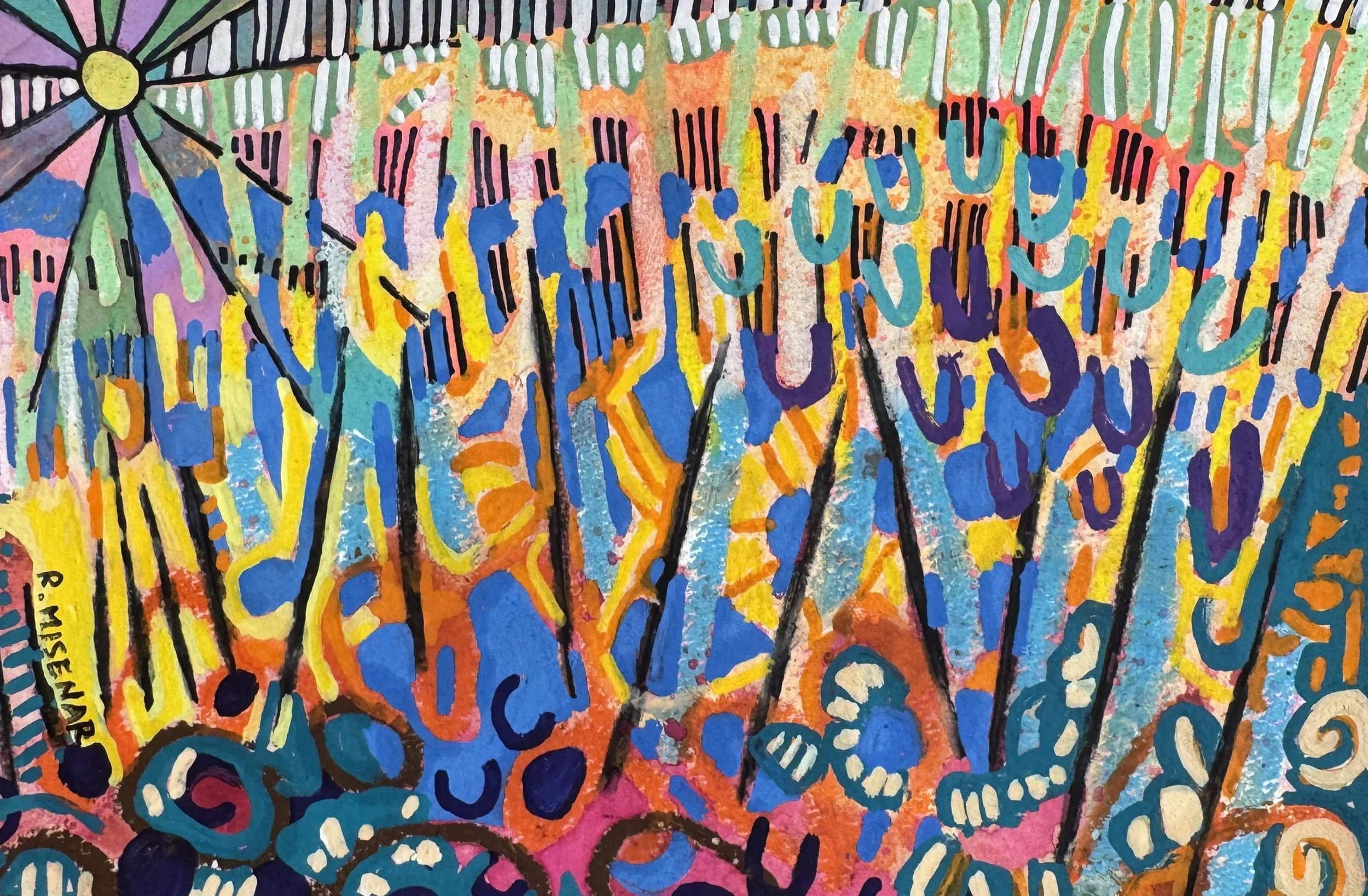 RM108- Shine On You Crazy Diamond, 9x6, mixed media on paper