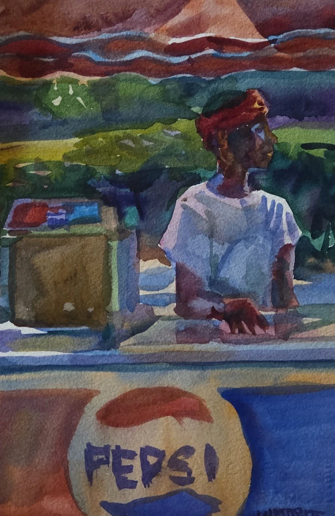 Wyatt Waters, Pepsi, 8x11, watercolor