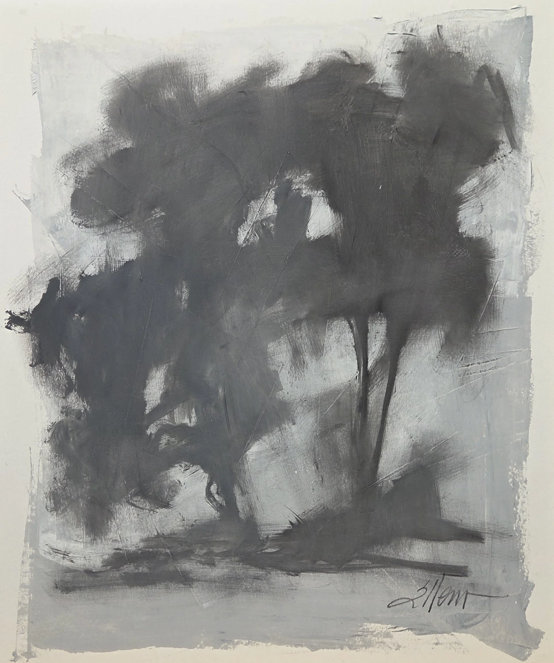 JE855- Shadow Landscape II, 14x17, oil on paper