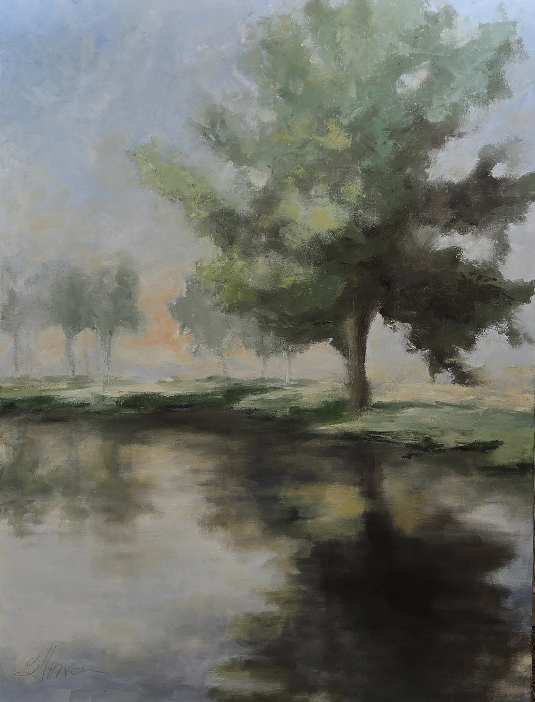 JE846- Misty Day, 36x48, oil on canvas