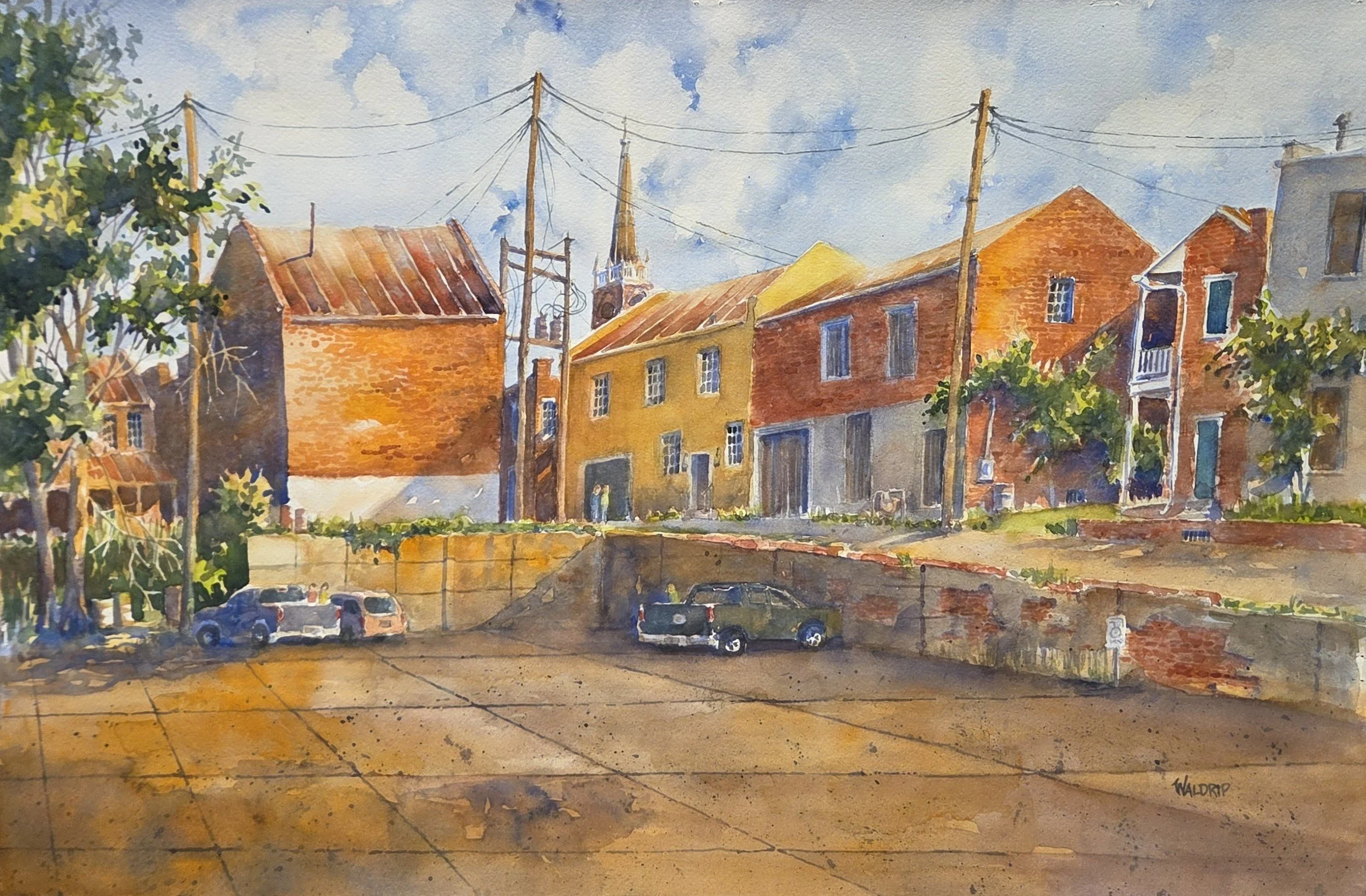 DW491- Cotton Alley, 25x16.5, watercolor