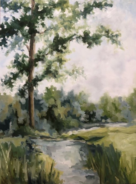 JE826- Down by the River, 36x48, oil on canvas