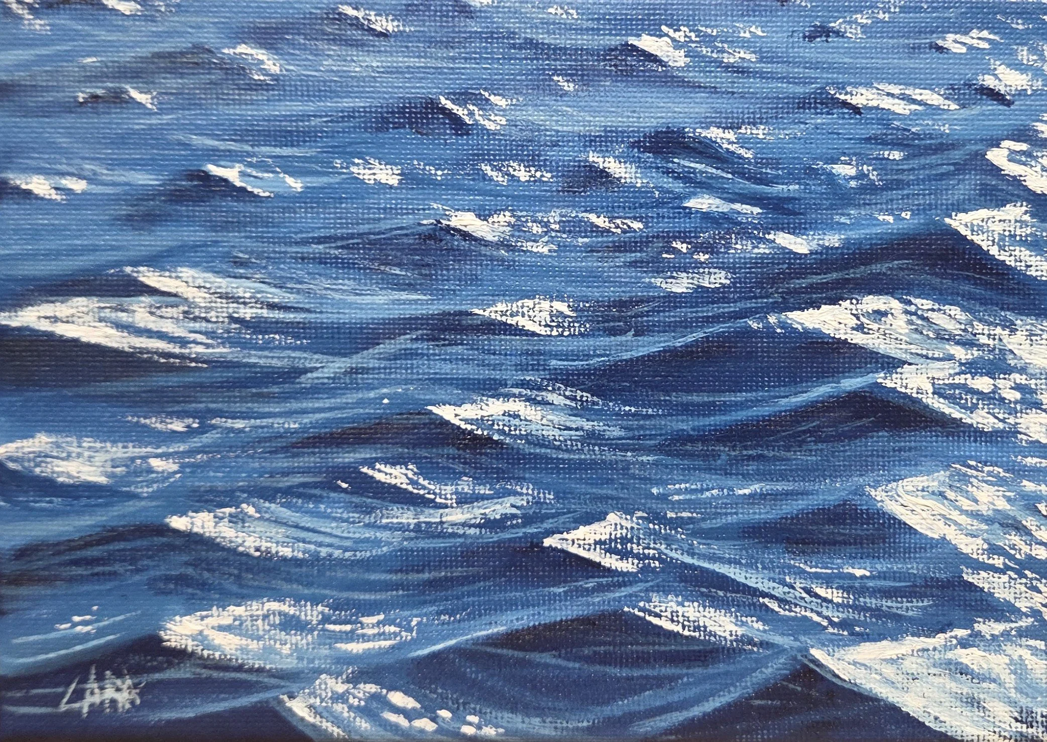 LM014- Choppy, 7x5, oil on canvas