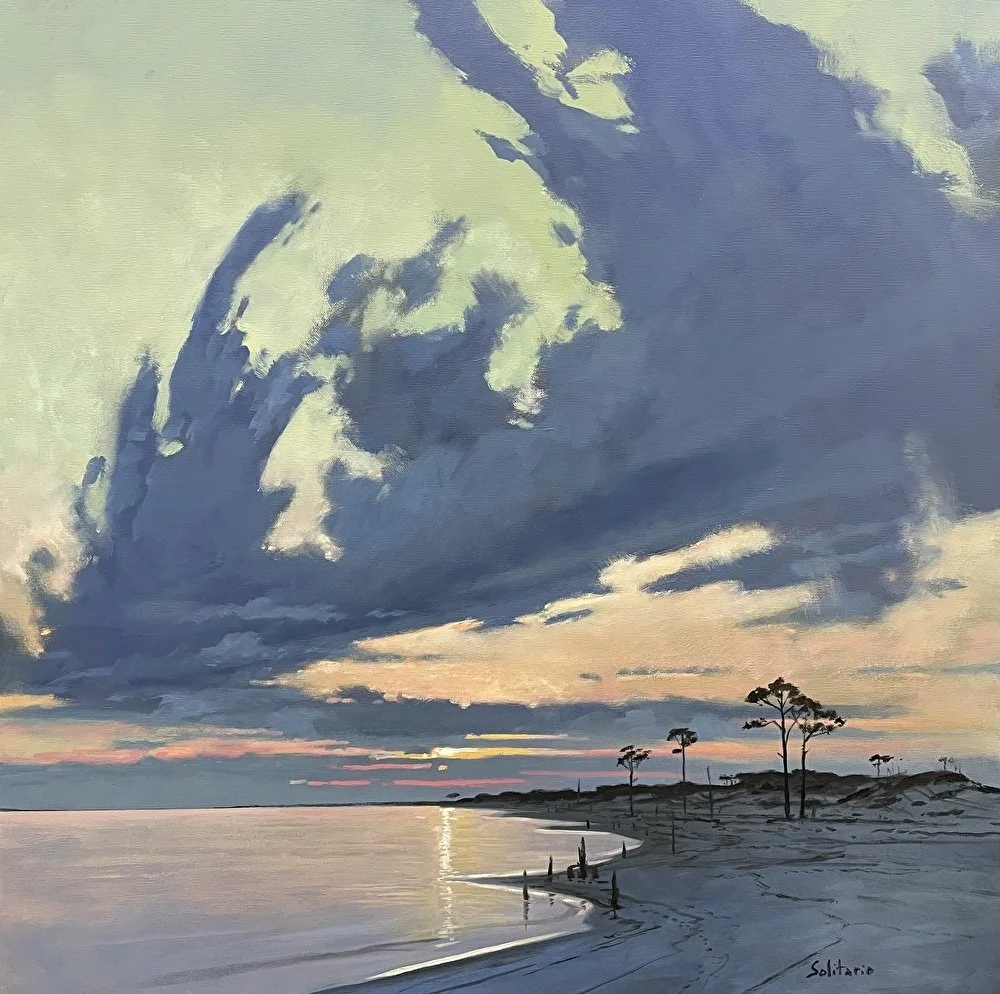 BS264- Coming and Going at Dawn, 30x30, oil on canvas