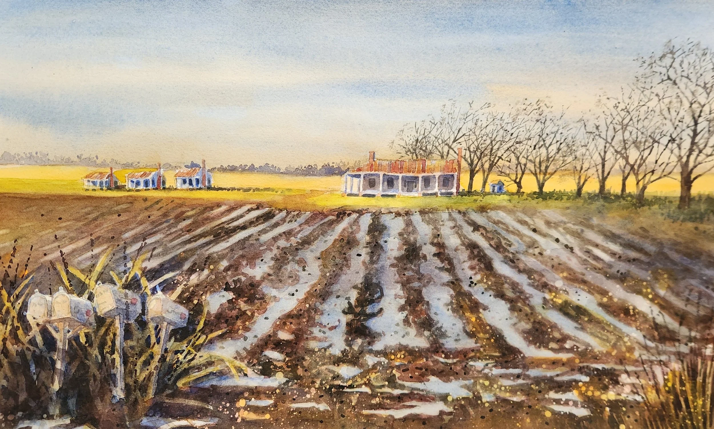 DW437- Harvest Home, 19x12, watercolor