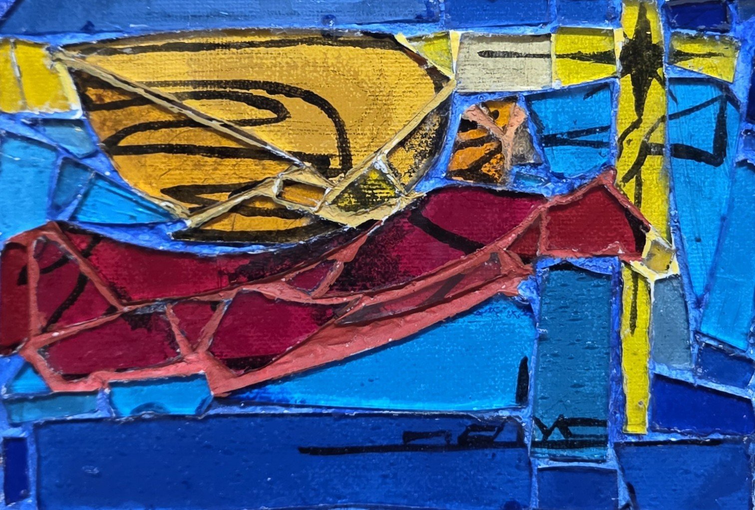 Mildred Wolfe, Christmas Angel, 7x5, glass mosaic