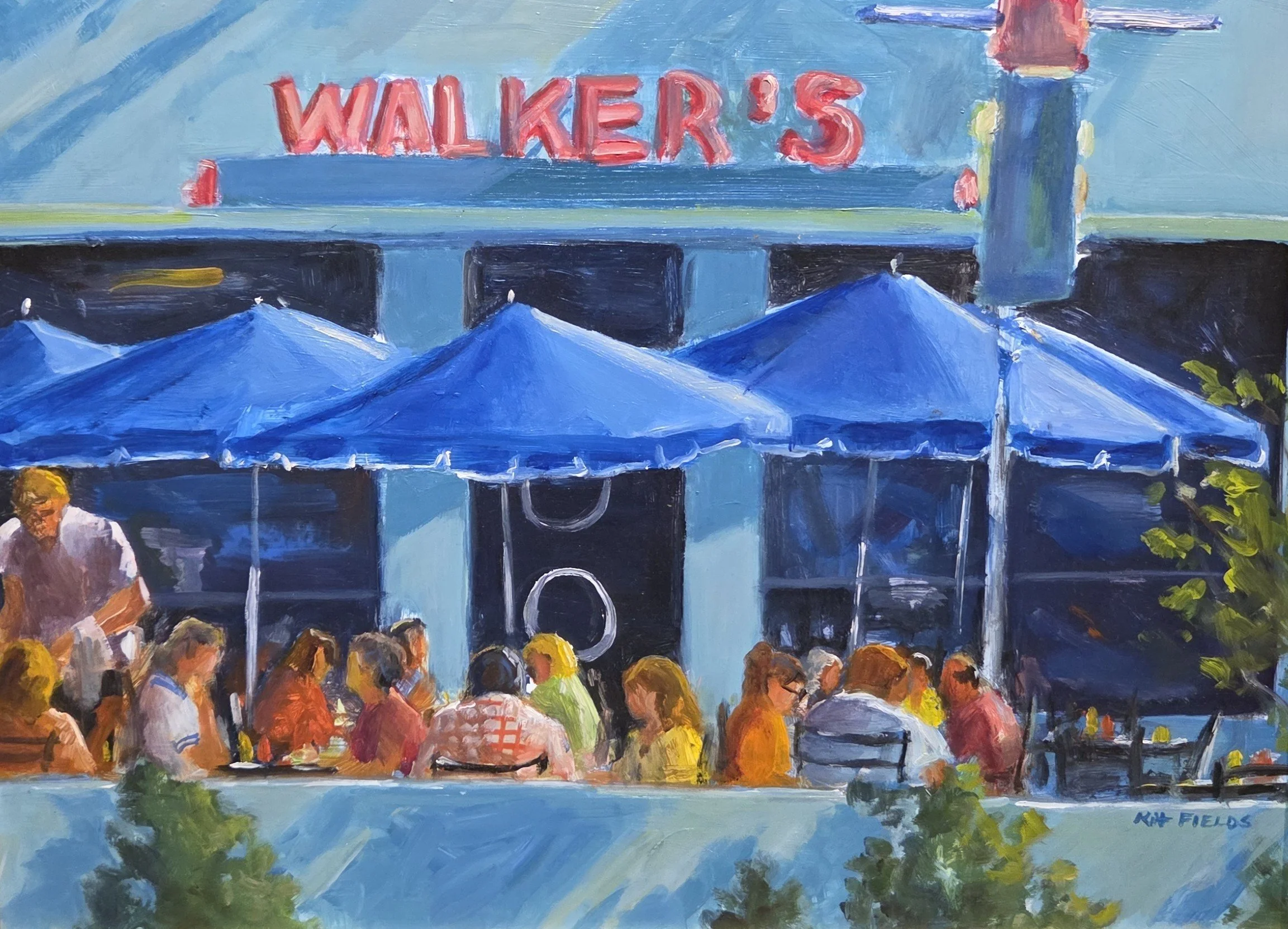 Kit Fields, Walkers, 16x12, acrylic on canvas