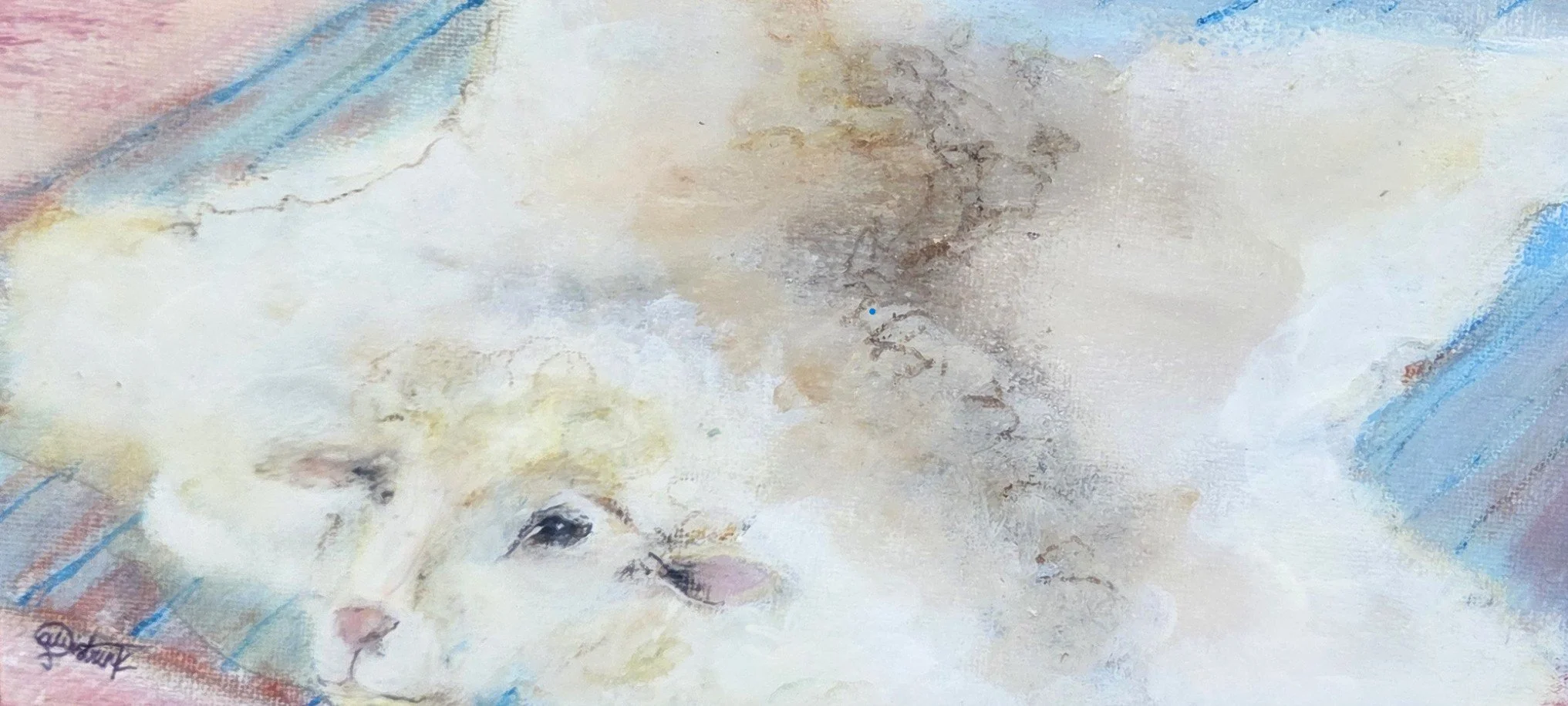 AWS205- Lamb Skin Rug, 10x5, acrylic on canvas