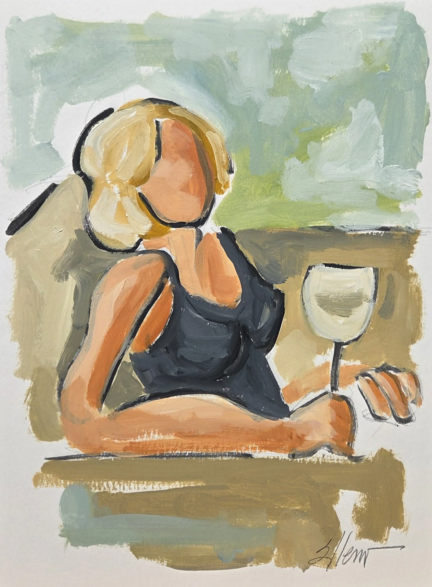 JE832- Vibin' V, 9x12, oil on paper