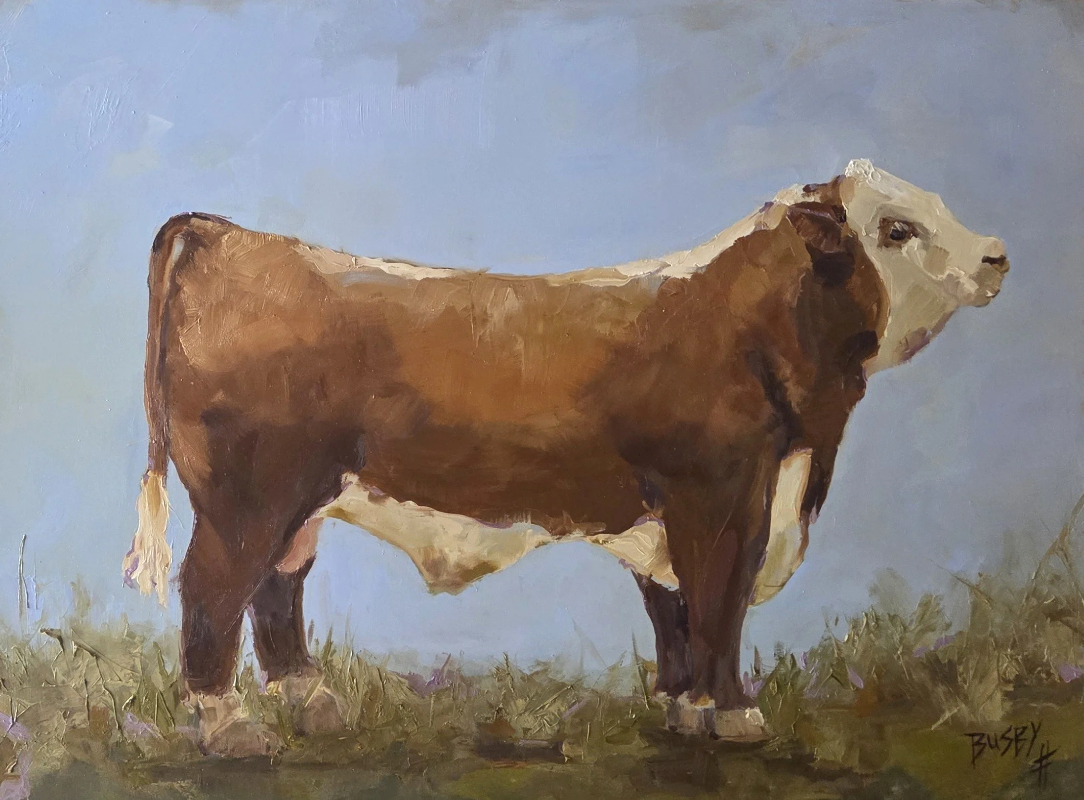 *SOLD* LB041- Vache Brune, 52x39, oil on canvas