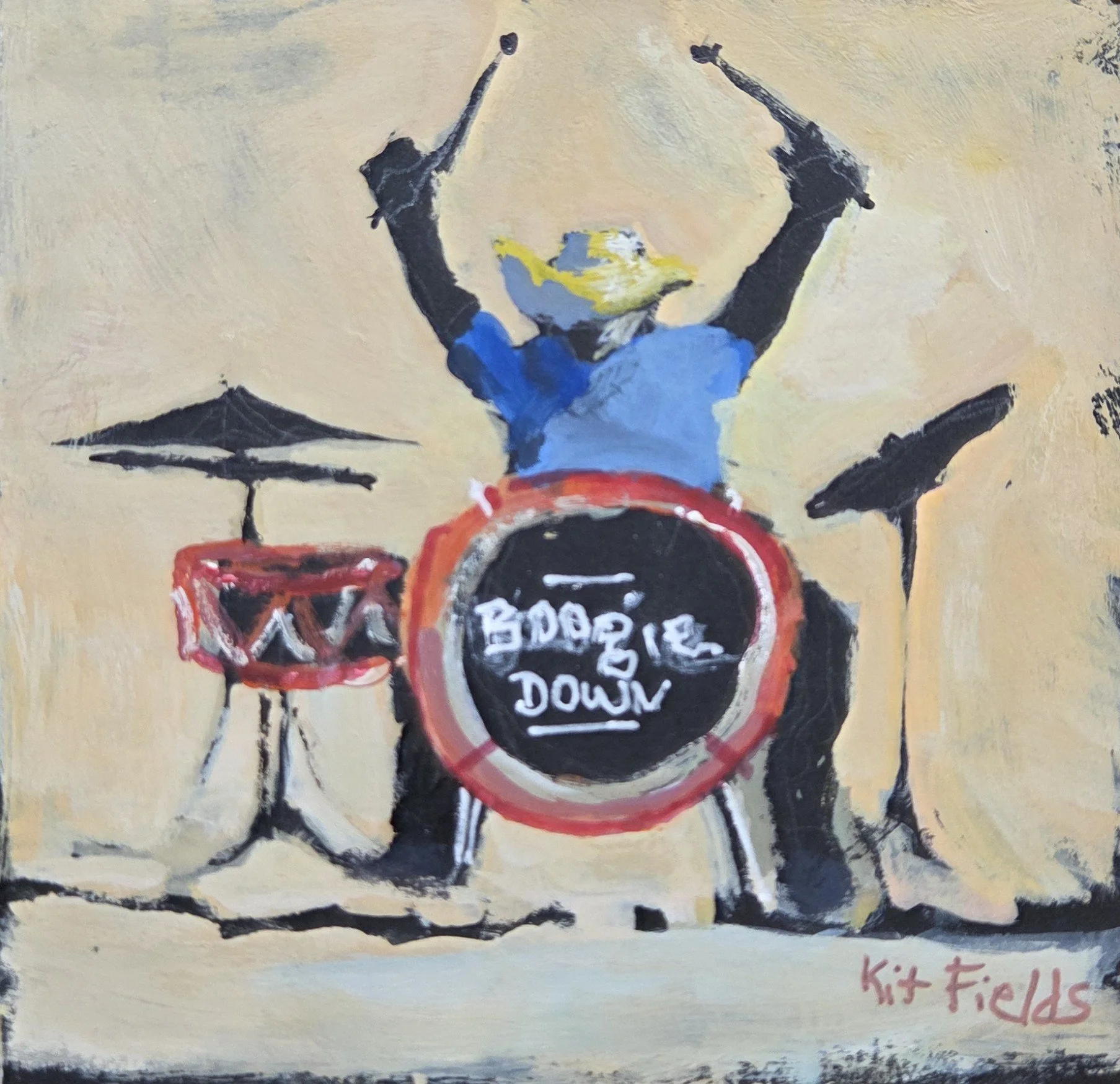 KF839- Boogie Down, 4x4, gouache