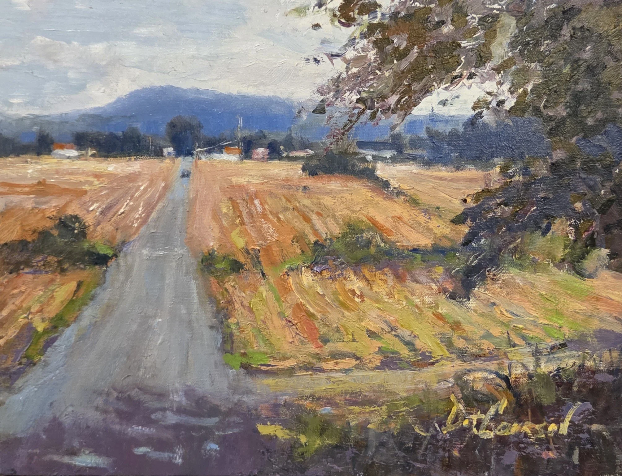 DC017- Road to Town, 12x9, oil on board