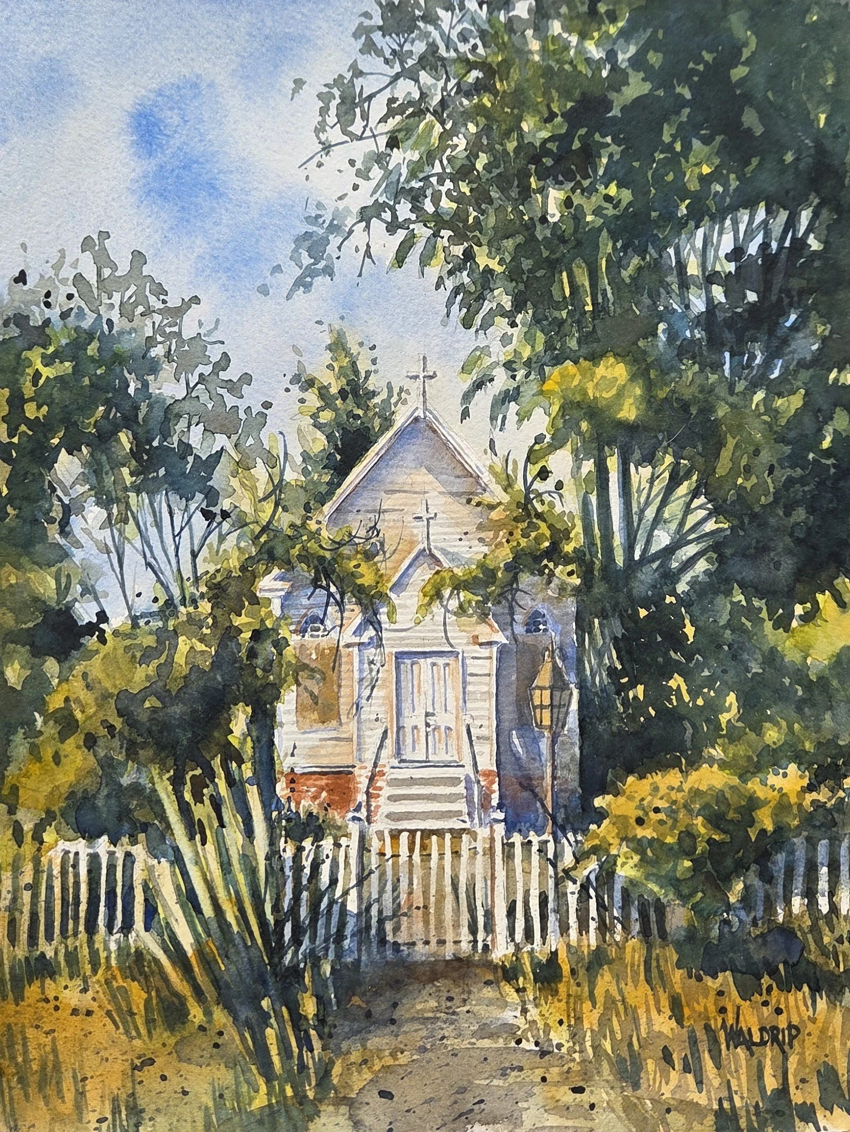 DW486- St. Patrick's Church- Ft. Adams, 9.5x12, watercolor
