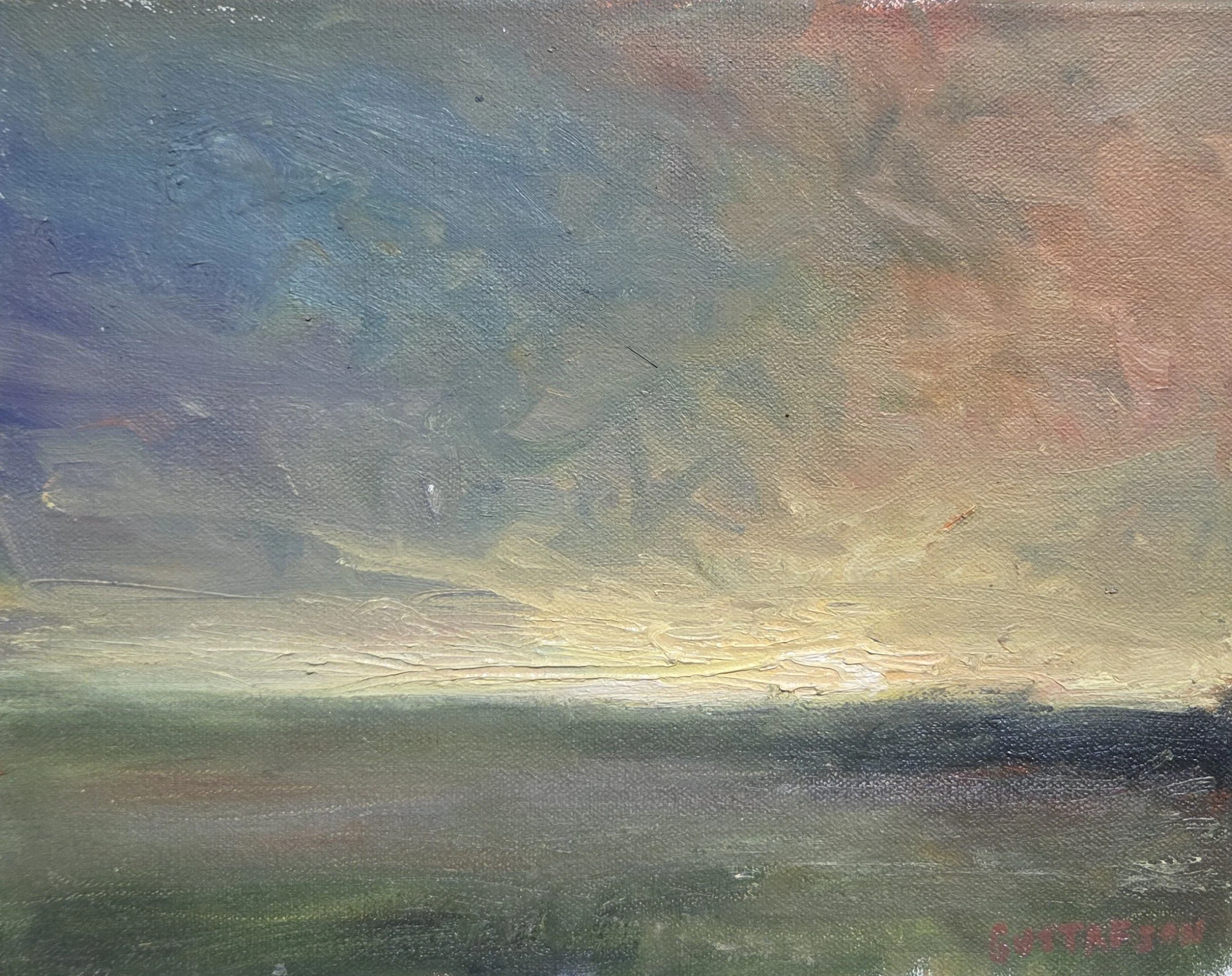 GG636- After Glow Over the Fields, 10x8, oil on canvas