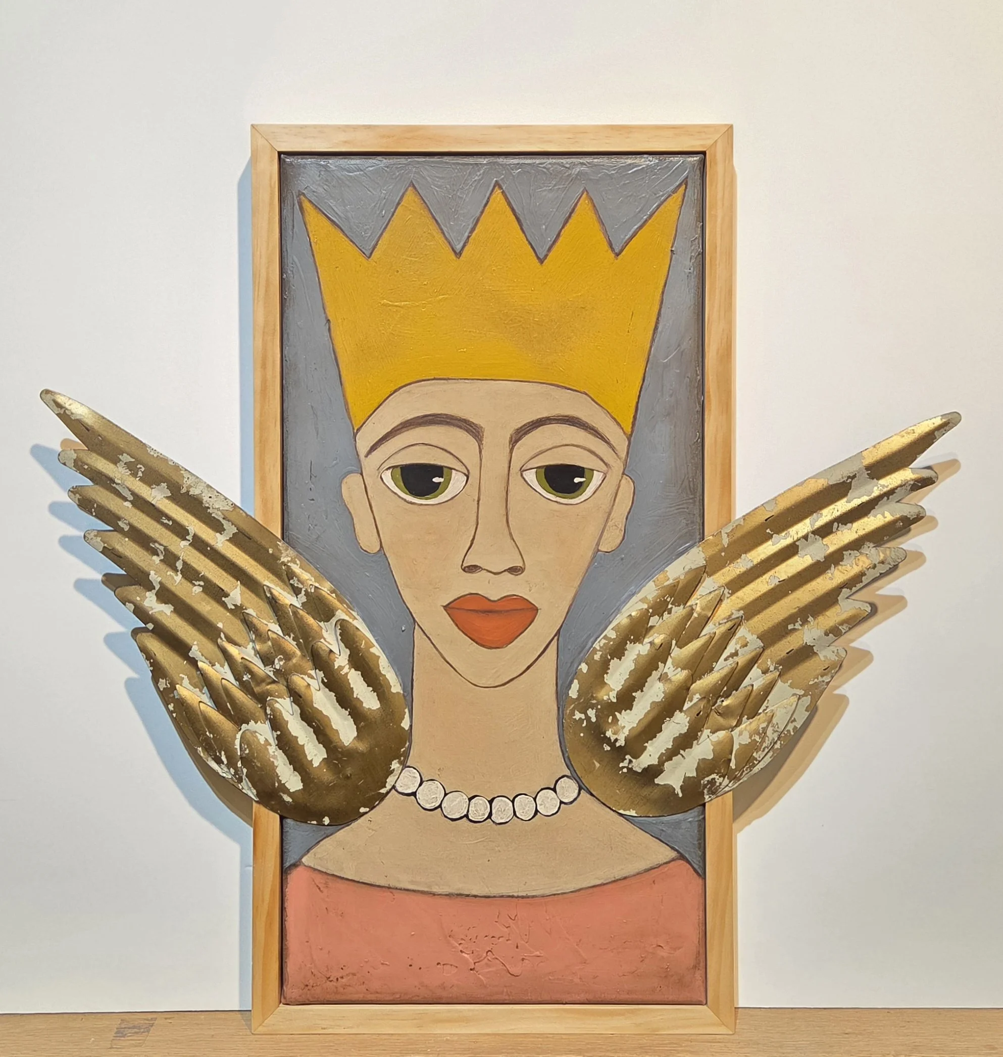 MA490- Winged Goddess, 26x26, mixed media