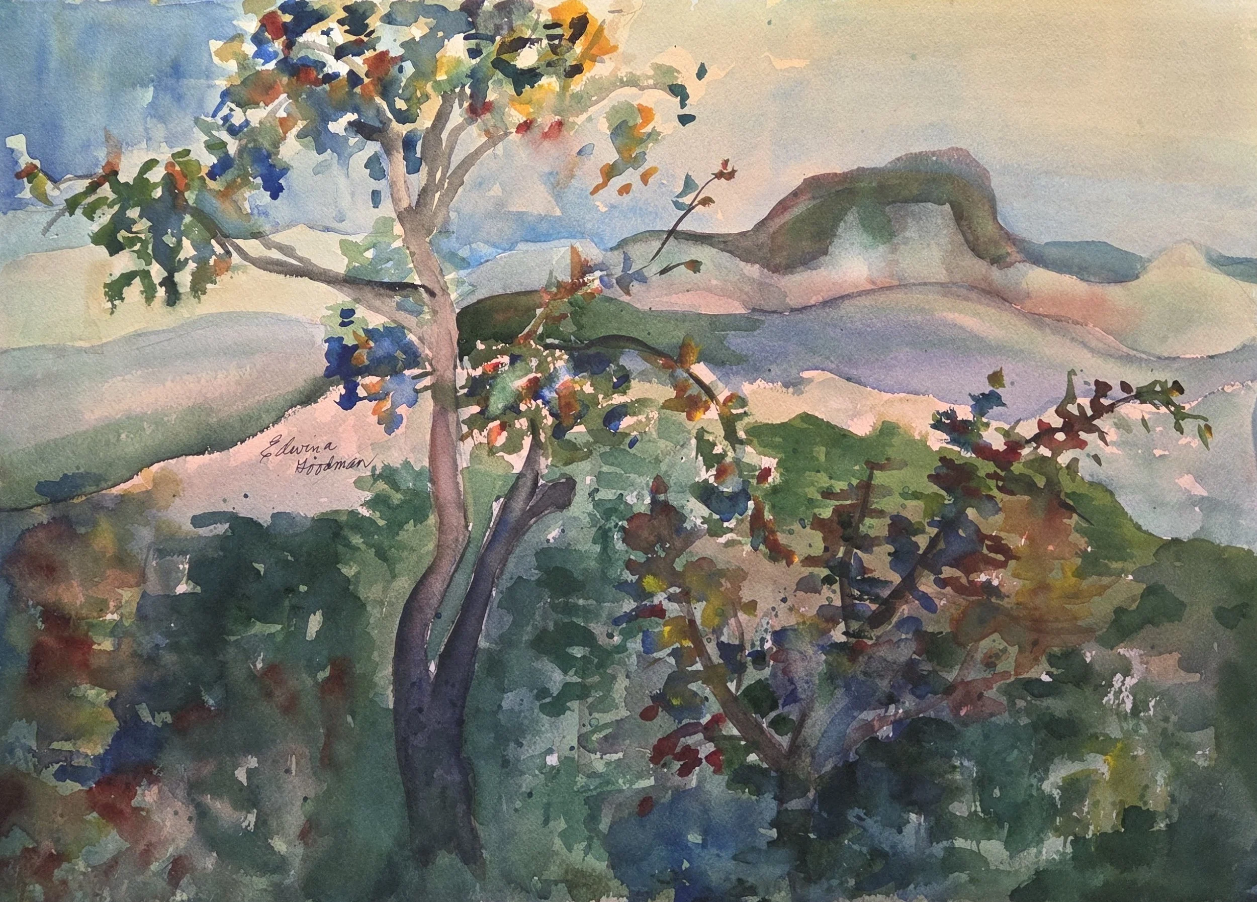 EG012- "The Hills of Home", 20x14, watercolor