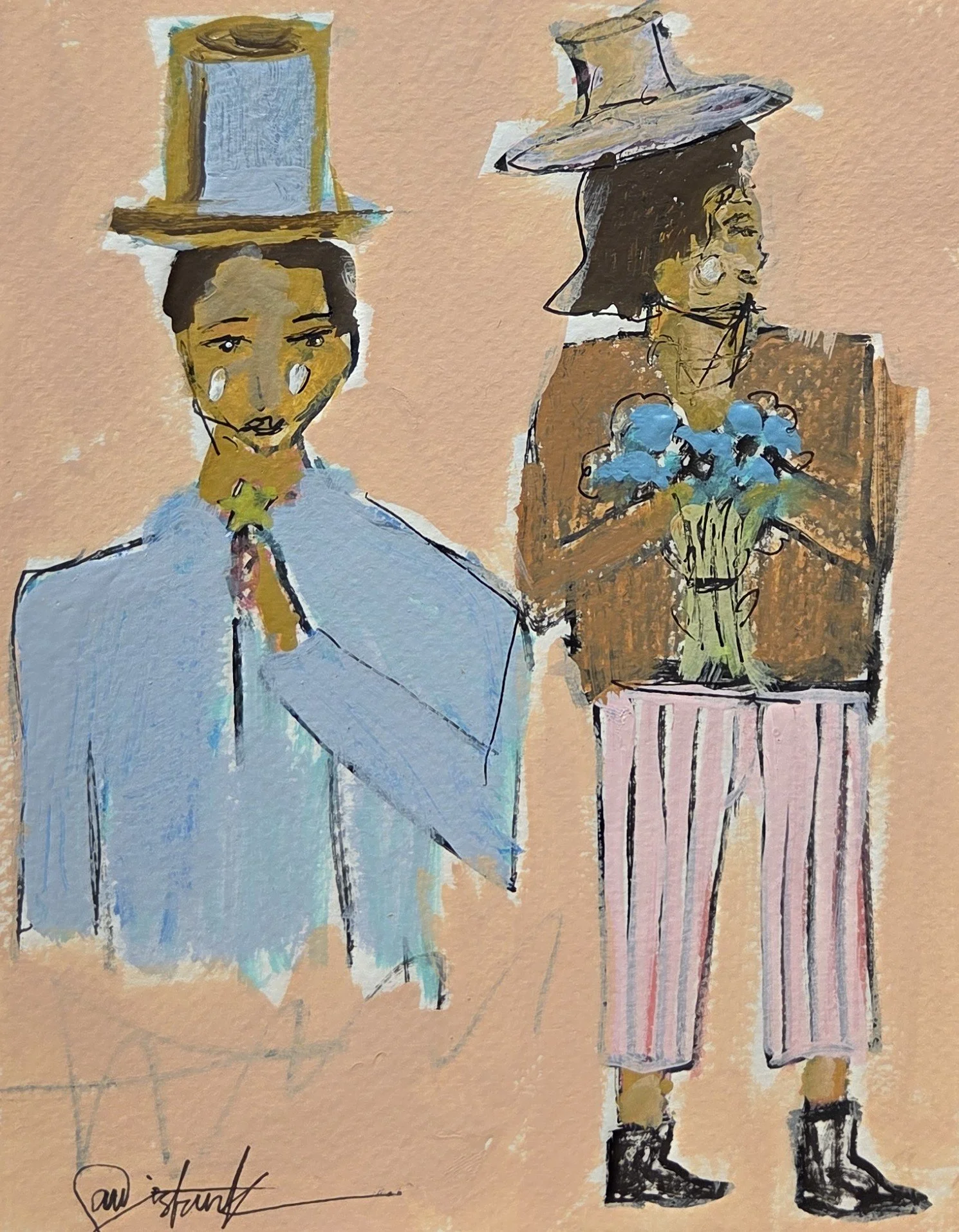 AWS213- Something Blue, 5.5x7, acrylic on paper