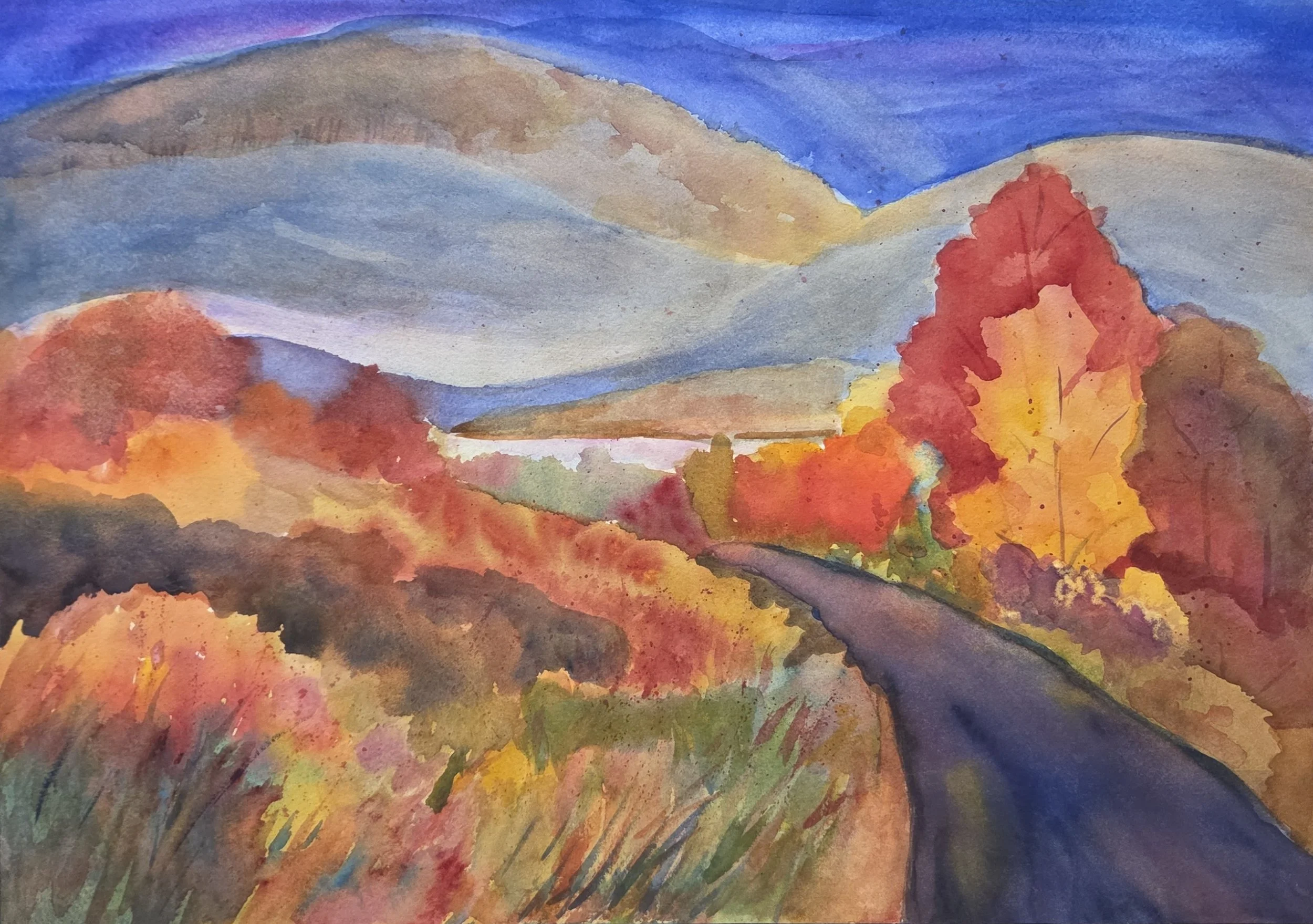 EG117- Fall Landscape, 20x14, watercolor