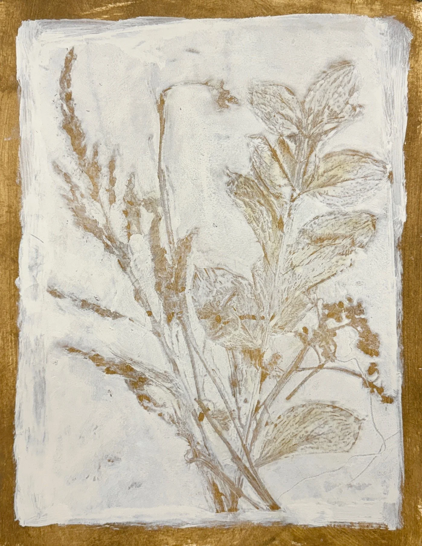 DS222- Bronze Blooms II, 11x14, acrylic on paper