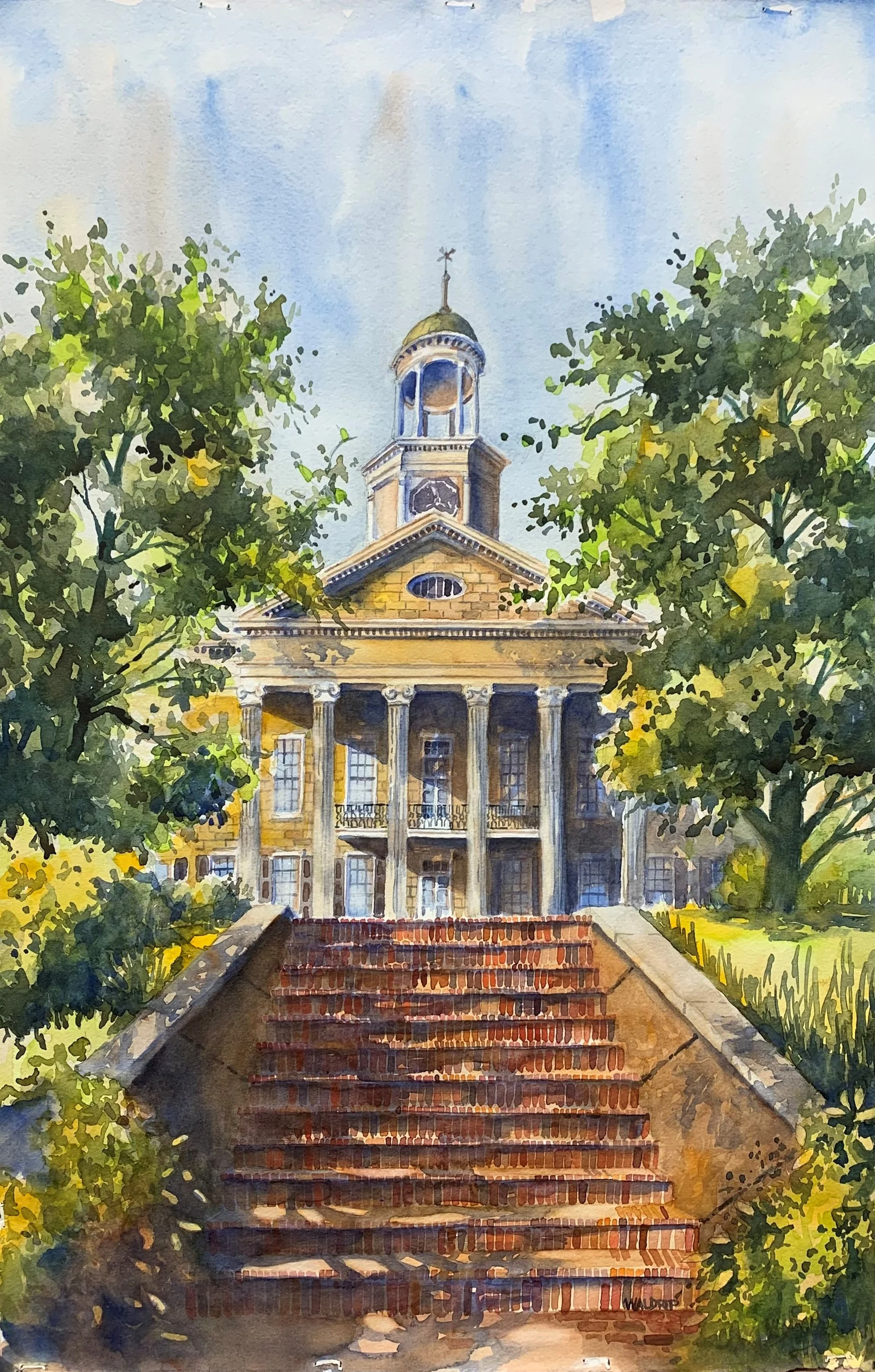 DW338- Vicksburg Courthouse, 15x22.5, watercolor