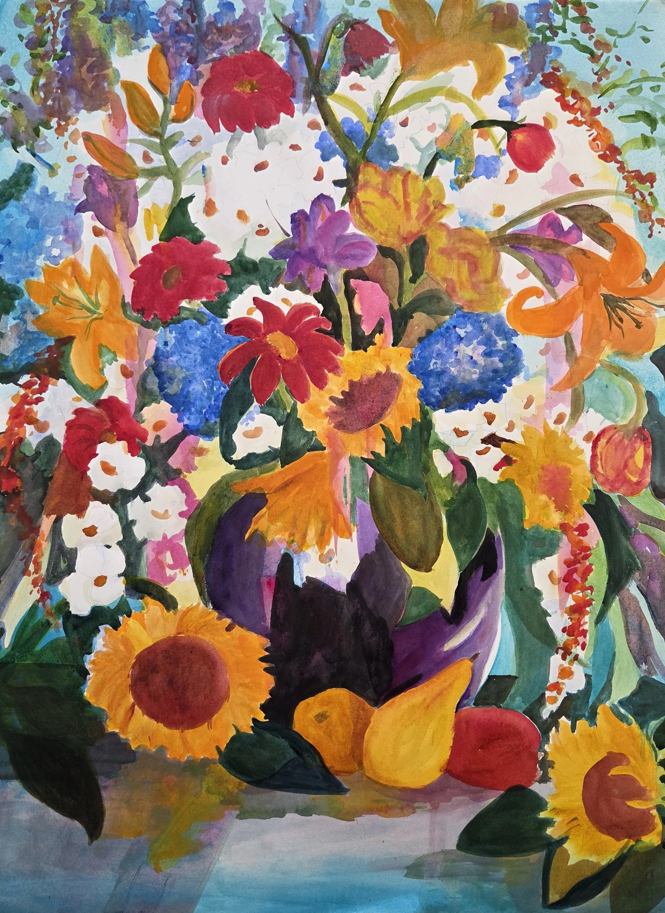 EG017- Summer Bouquet, 22x30, watercolor