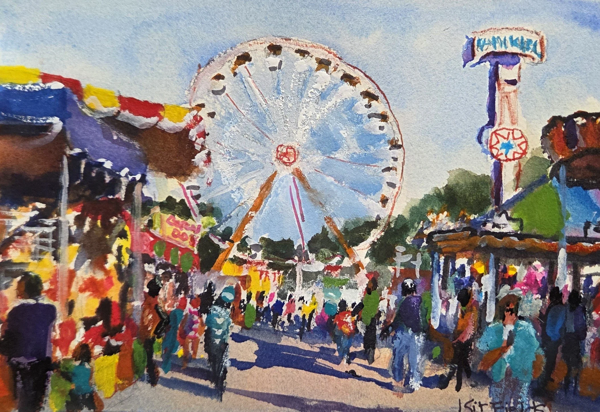 KF840- Carnival Time, 6x4, mixed media