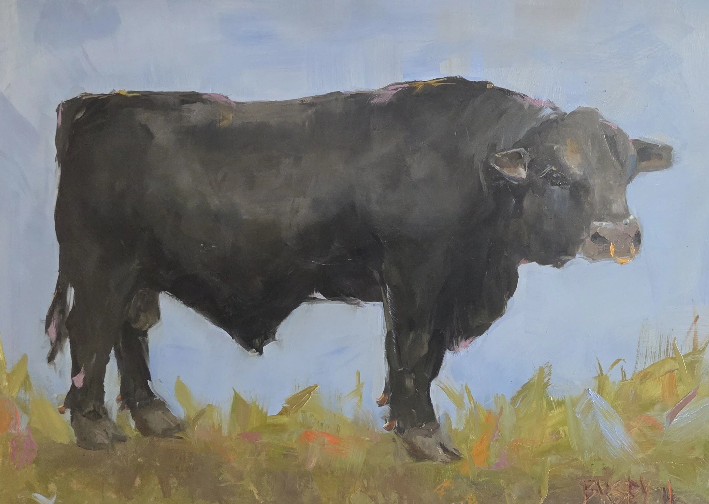 LB038- Vache Noire, 48x26, oil on board