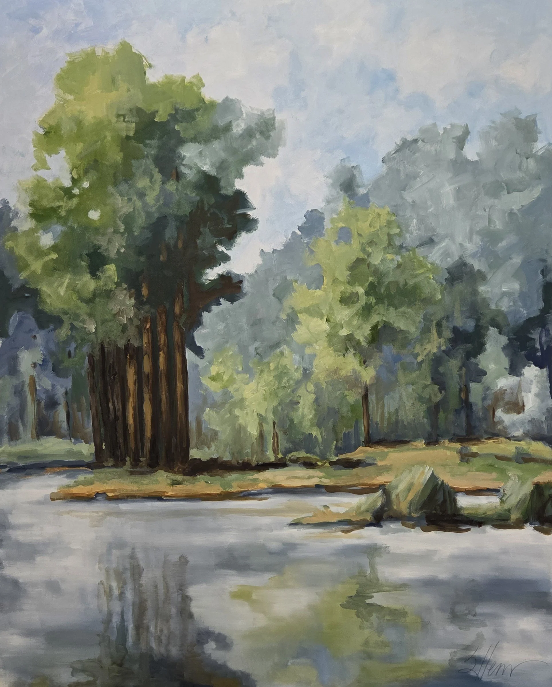 JE862- Tall Reflections, 48x60, oil on canvas