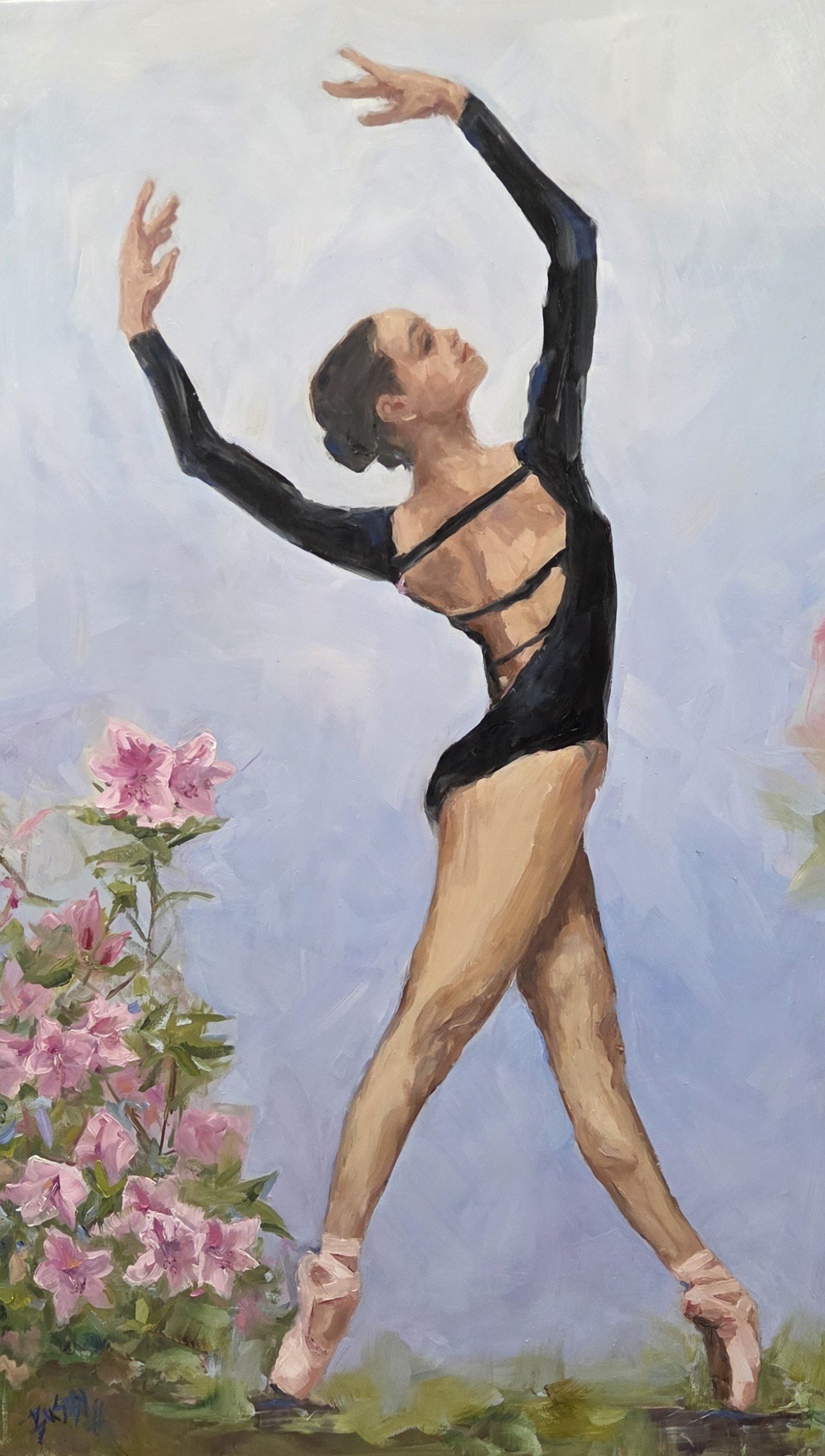 LB045- Posed and Poised, 36x60, oil on canvas