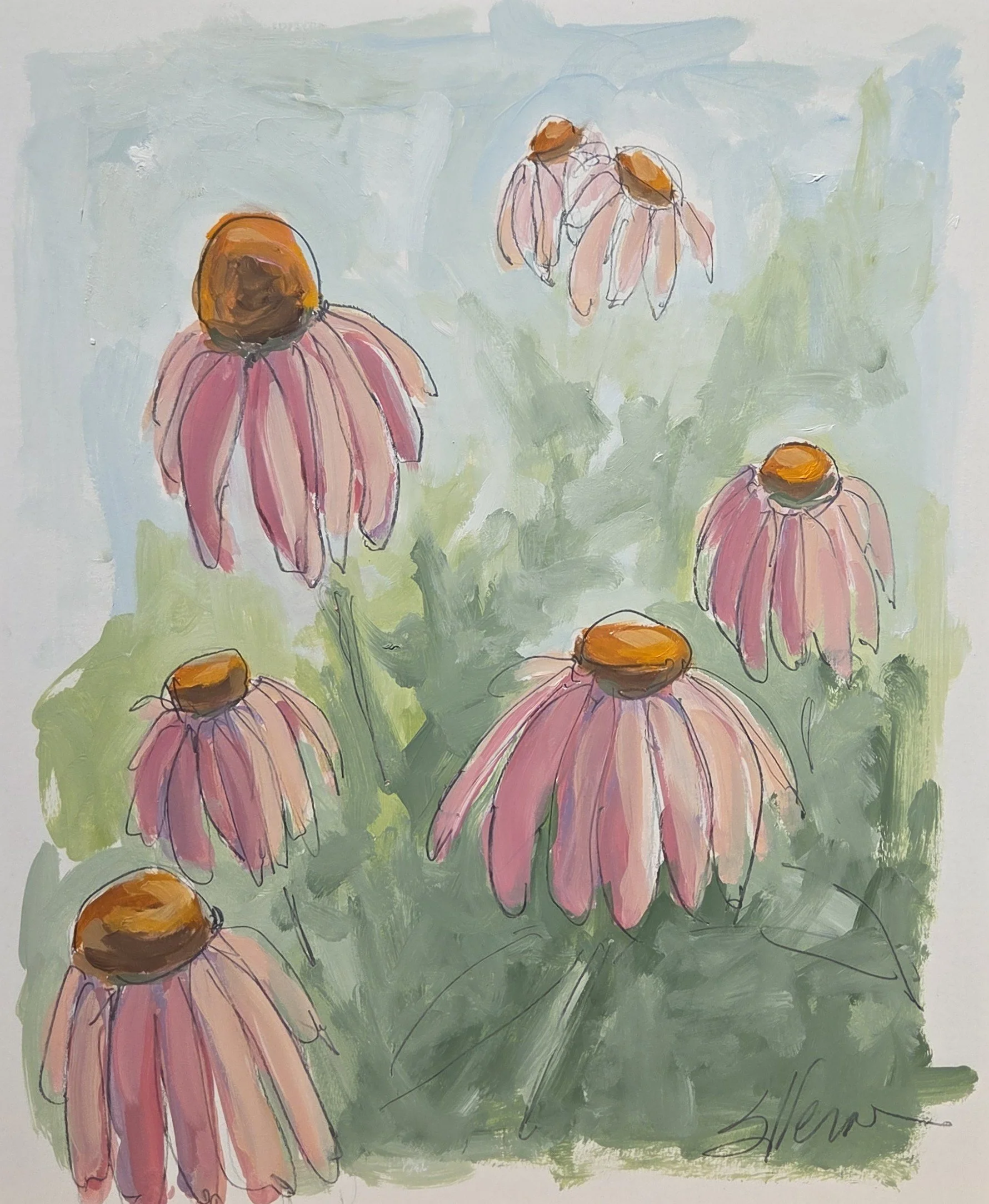 JE841- Garden Buds III, 14x17, oil on paper