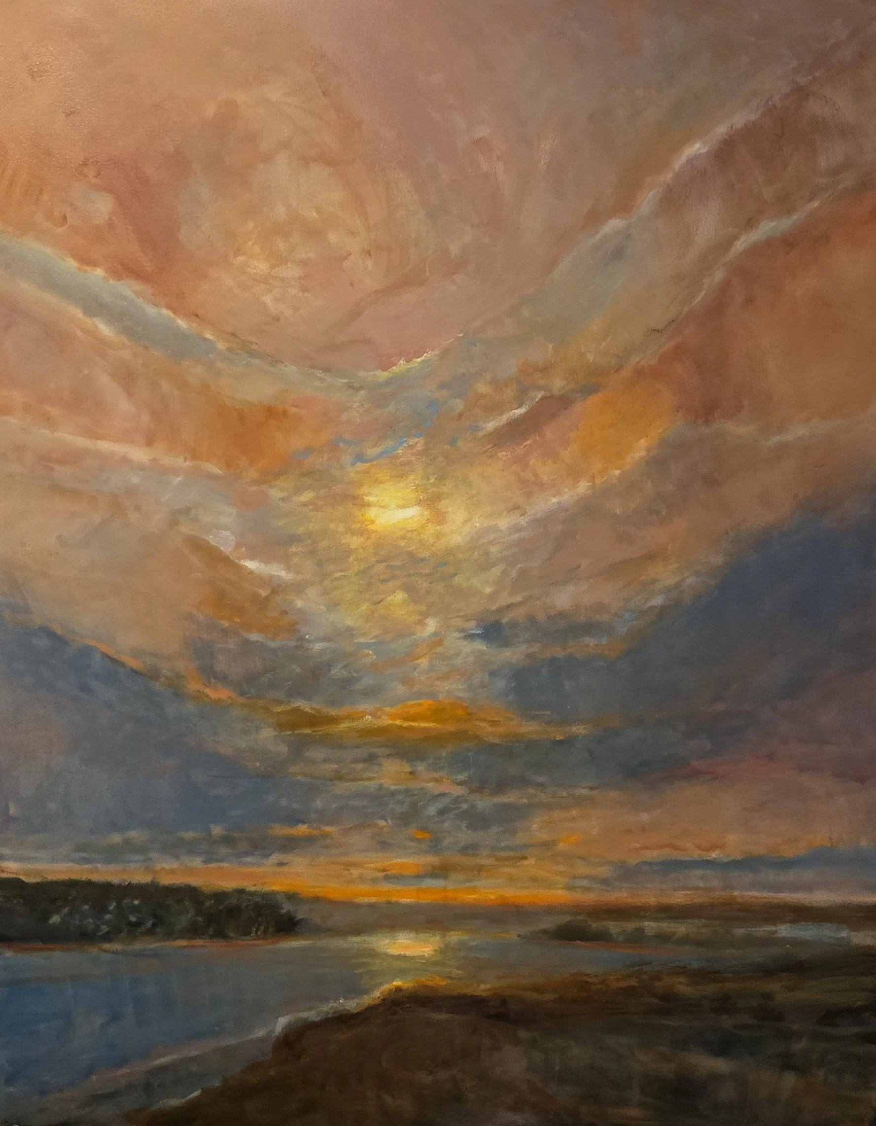 GG646- Cold River at Dawn, 48x60, oil on canvas