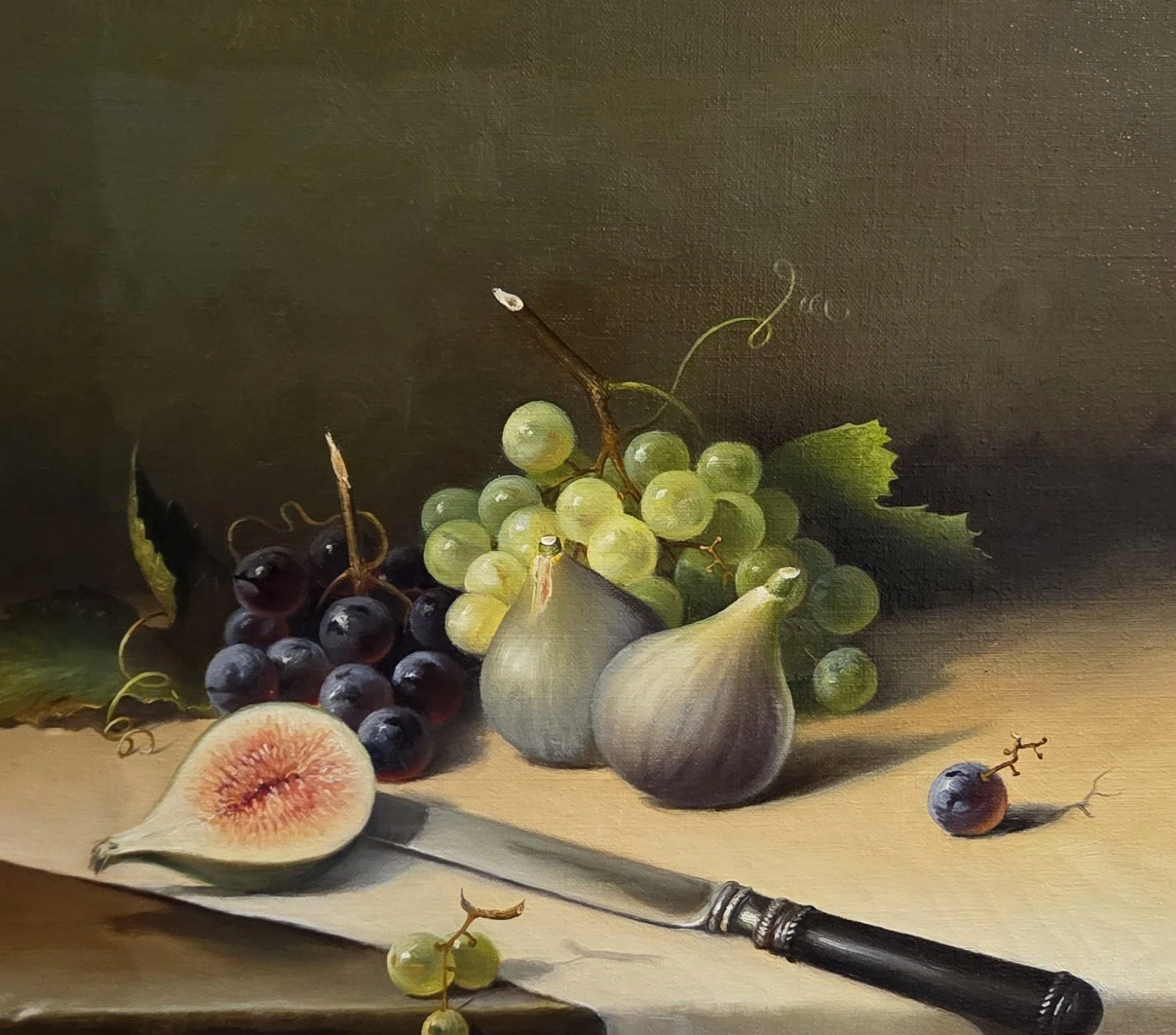 Emmitt Thames, Fig and Grapes, 16x14, oil on canvas