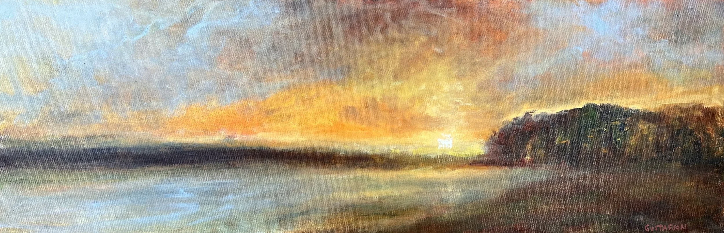GG604- Clearing After the Storm, 36x12, oil on canvas