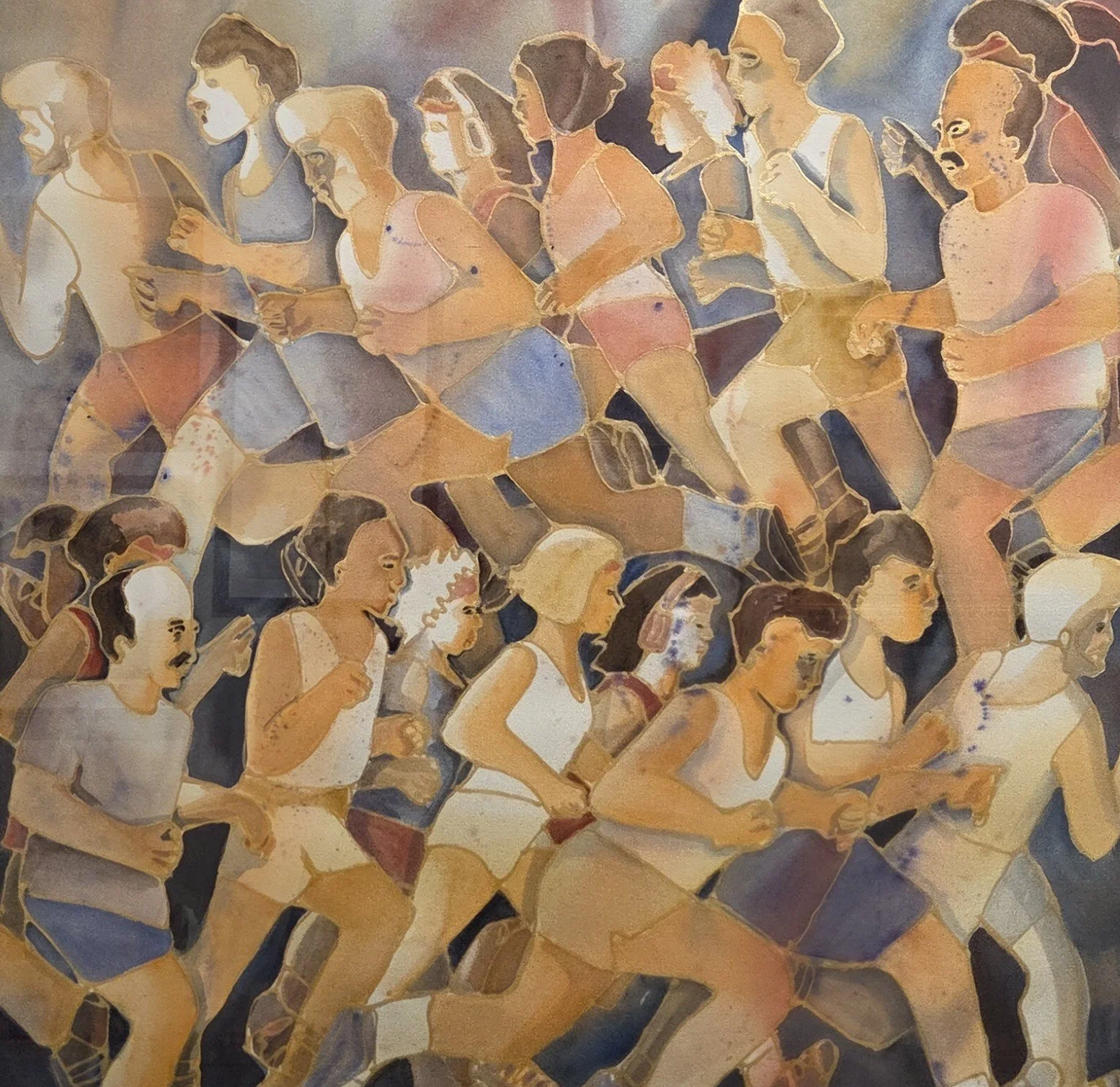 Jackie Meena, The Marathon, 30x30, watercolor