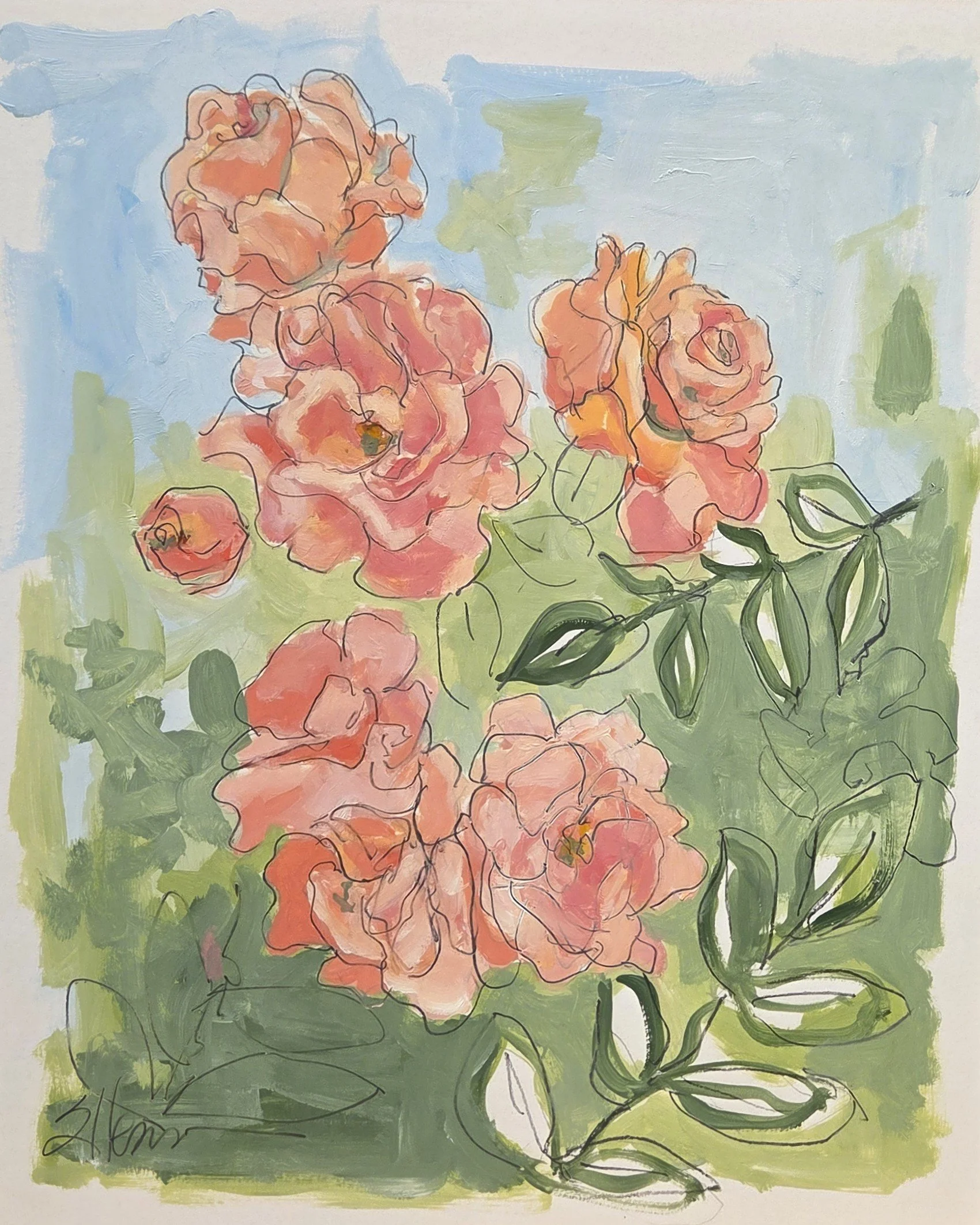 JE844- Garden Buds VI, 14x17, oil on paper