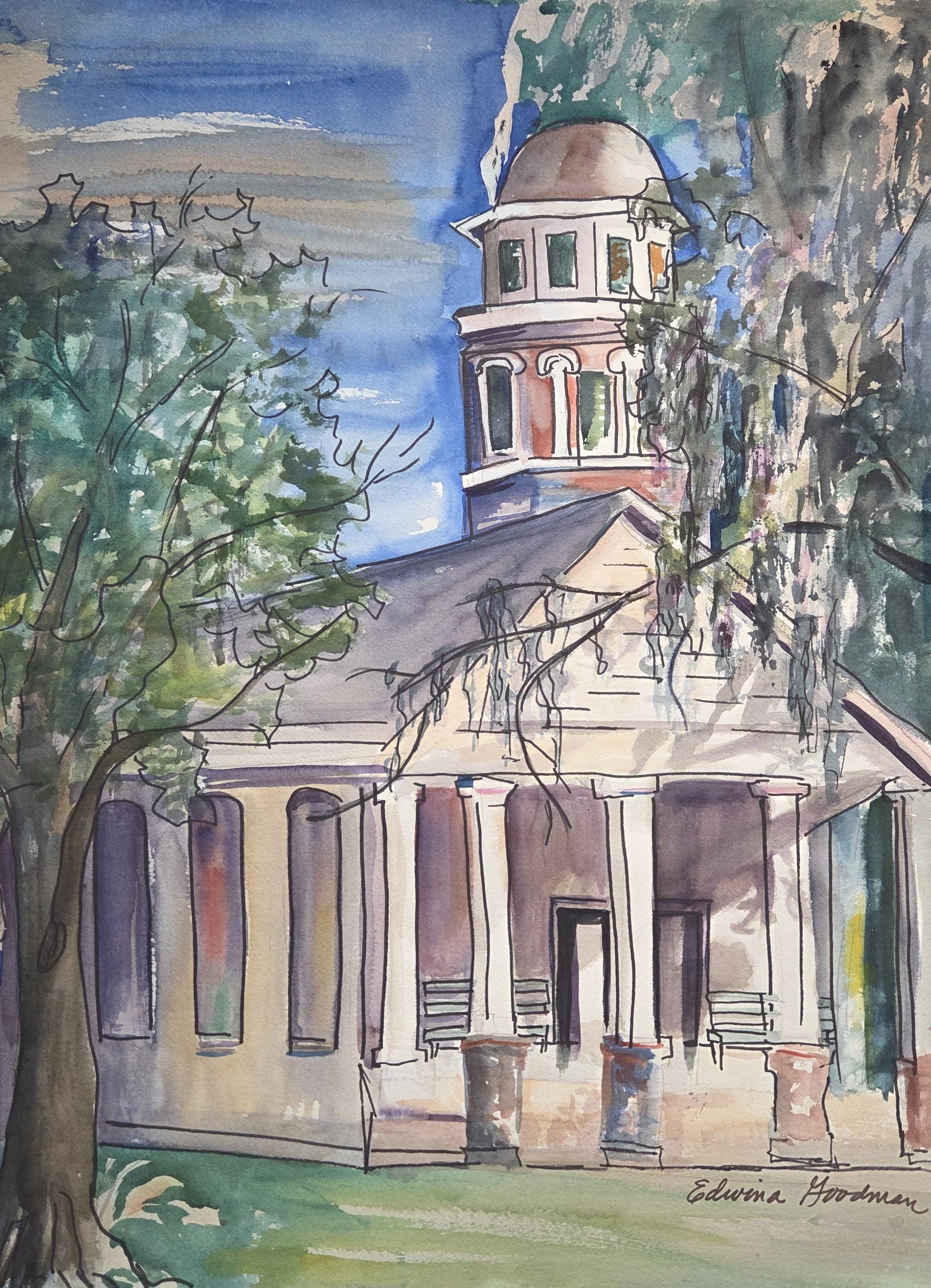 EG015- A Stately Place, 18x24, mixed media