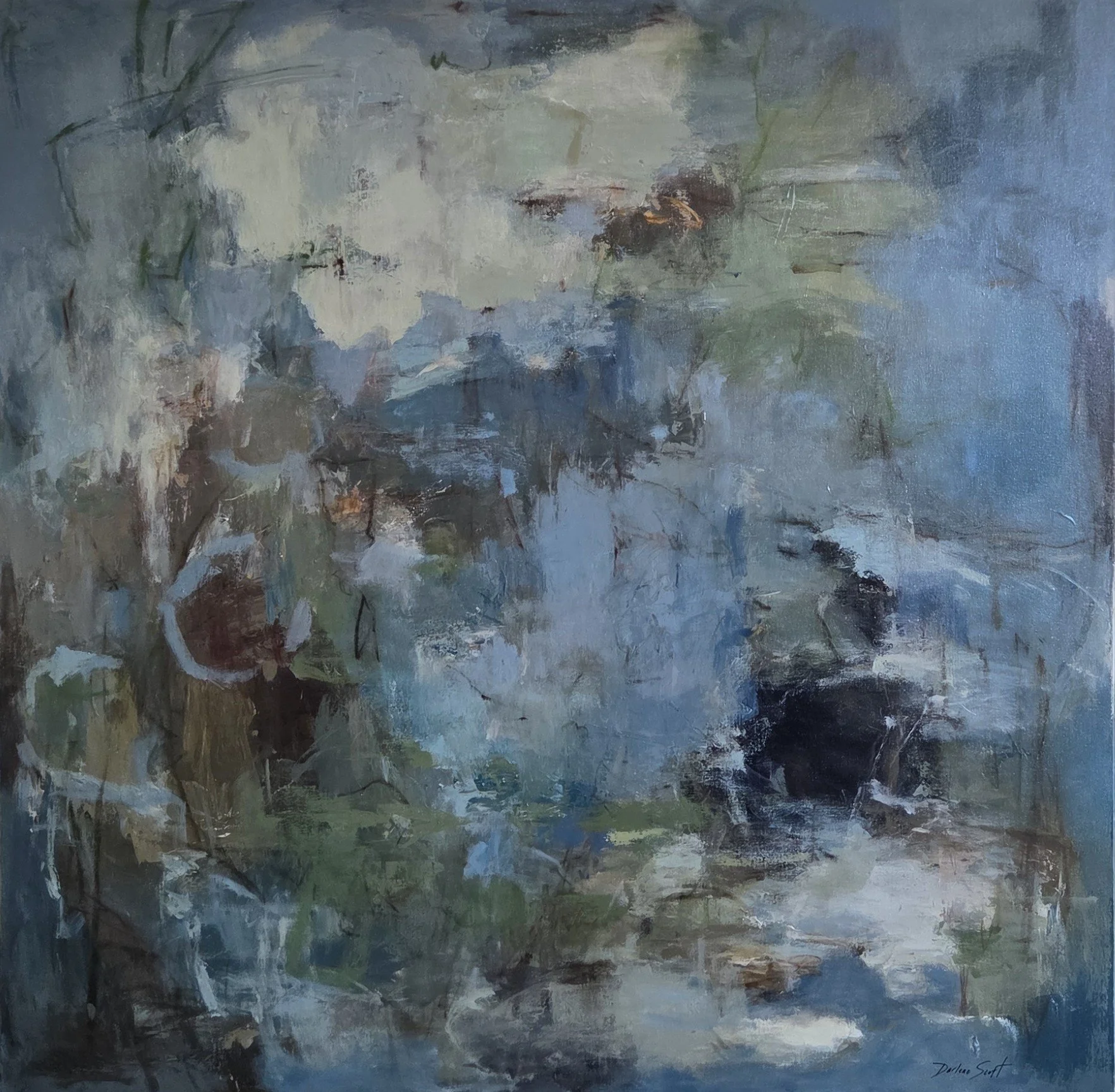 DS242- Living in Blue Jeans, 48x48, acrylic on canvas